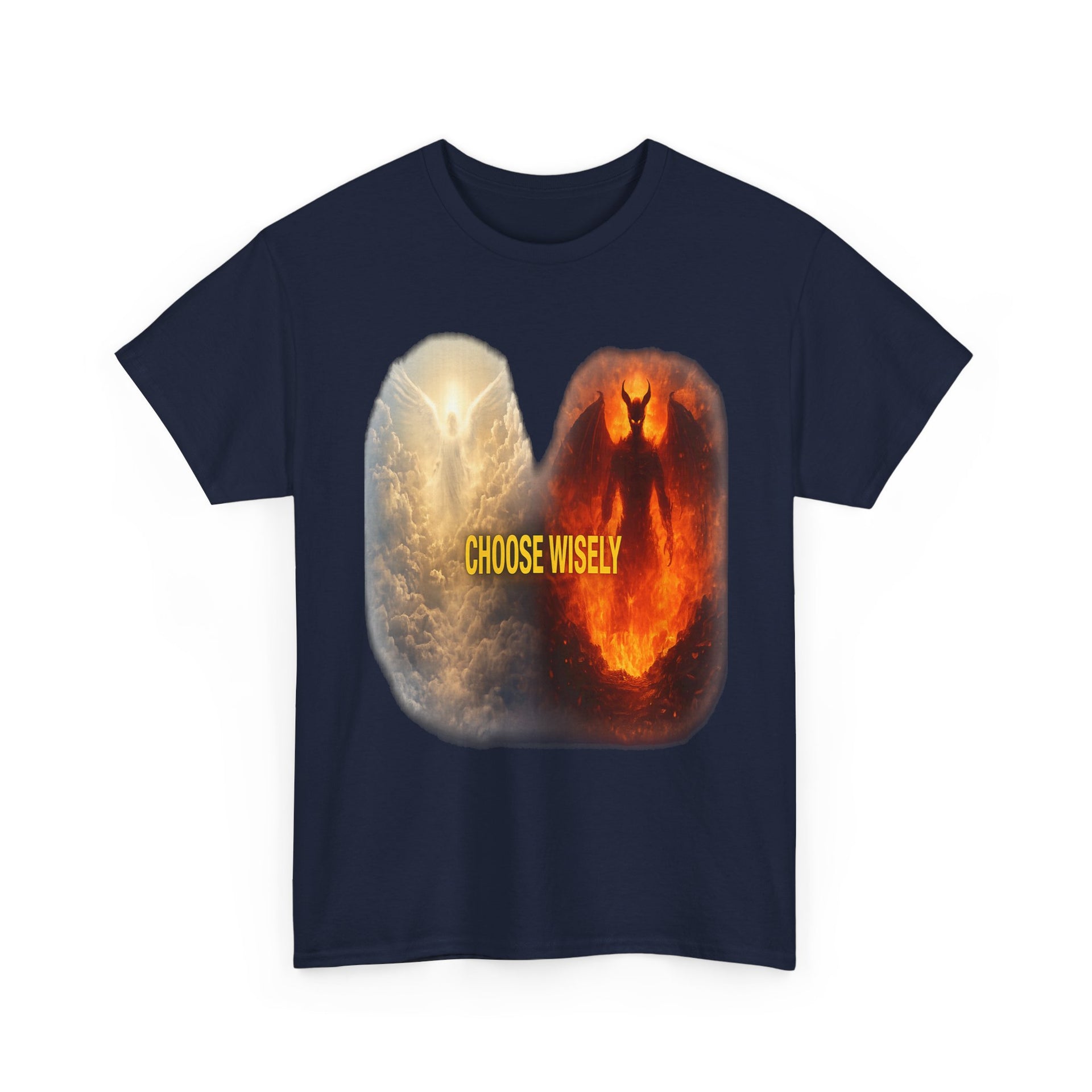 Choose Wisely Tee — Angel vs Demon Graphic T-Shirt