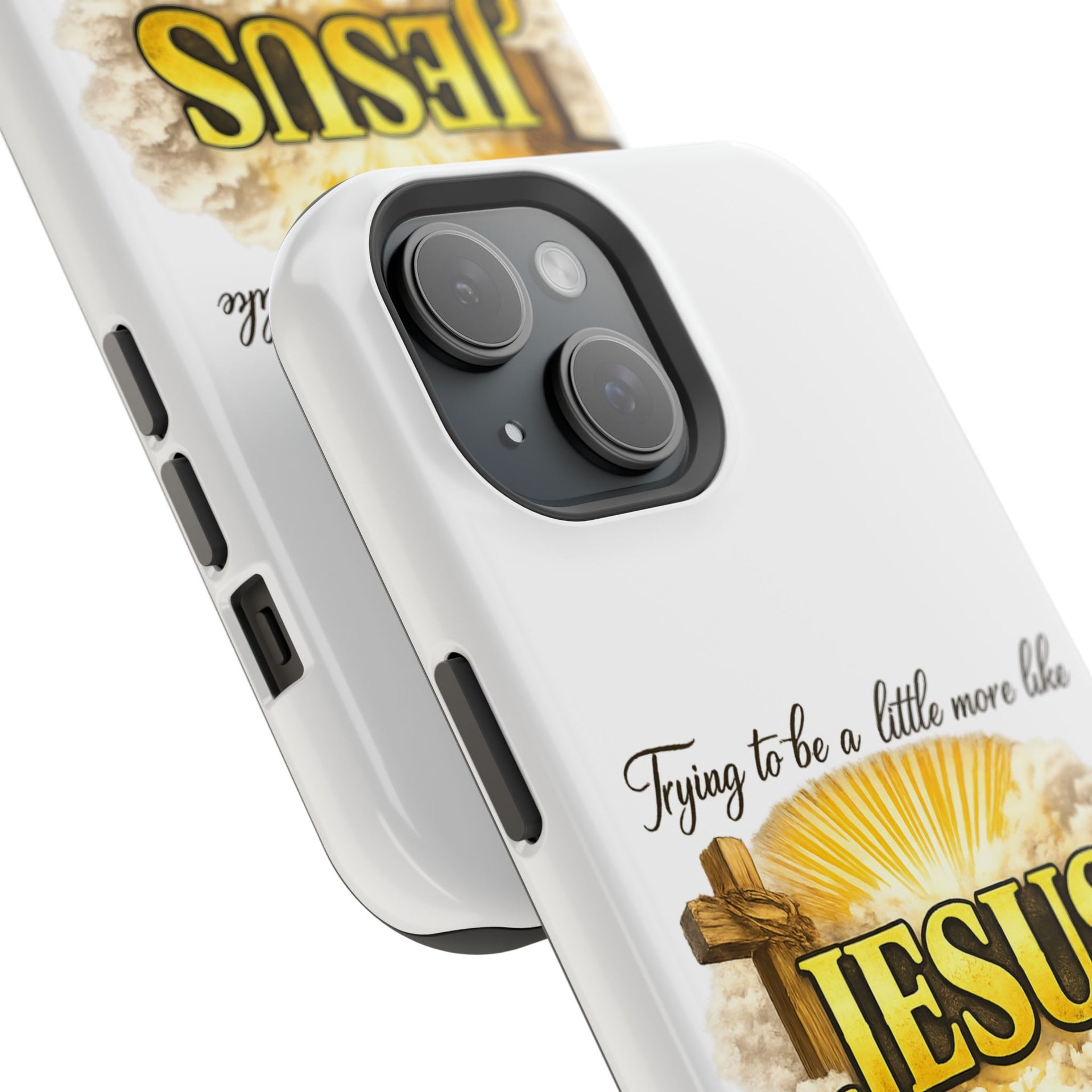 Christian Quote Magnetic Phone Case — "Trying to be a Little More Jesus and a Little Less Like Me"