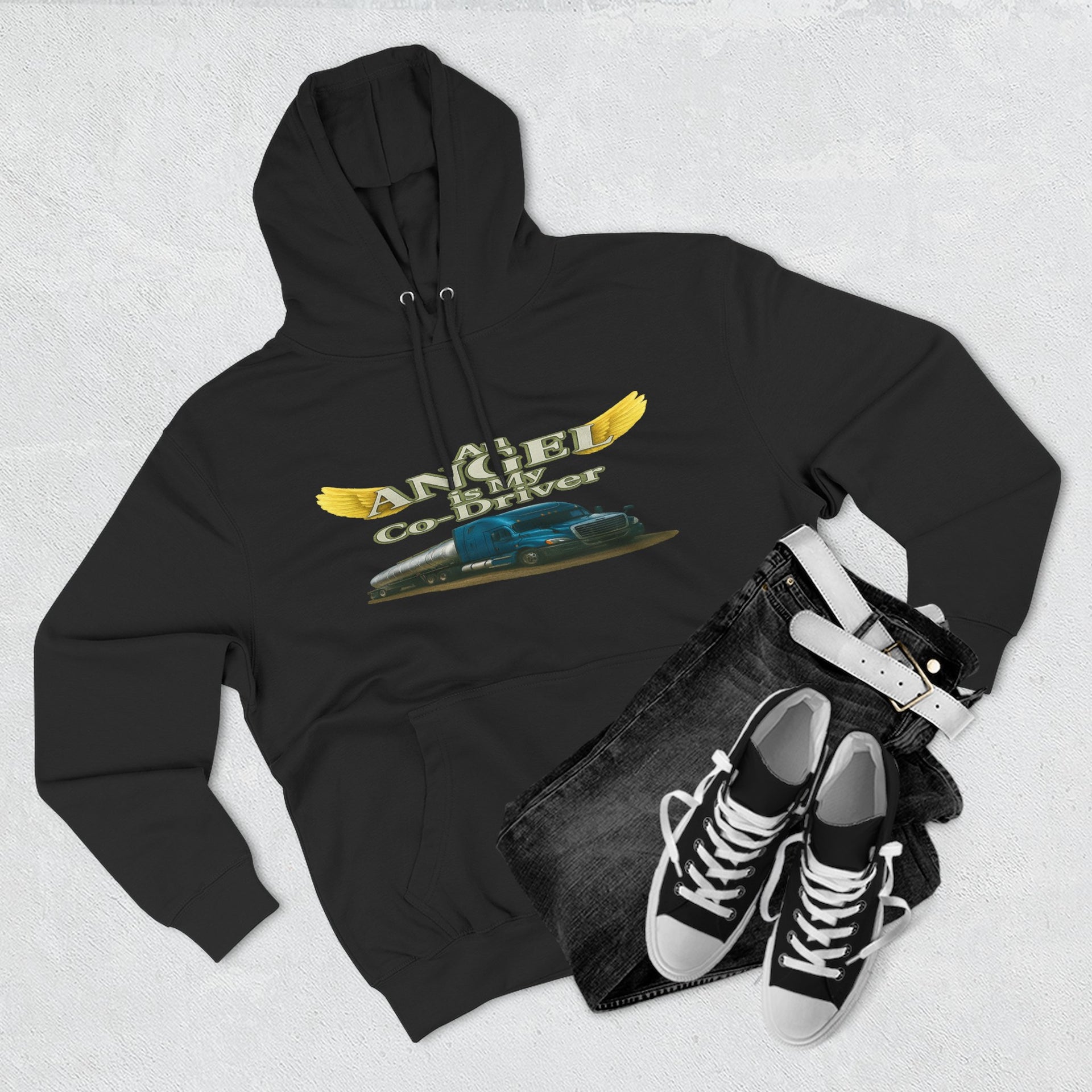 Tanker "Angle is my co-driver" Three-Panel Fleece Hoodie