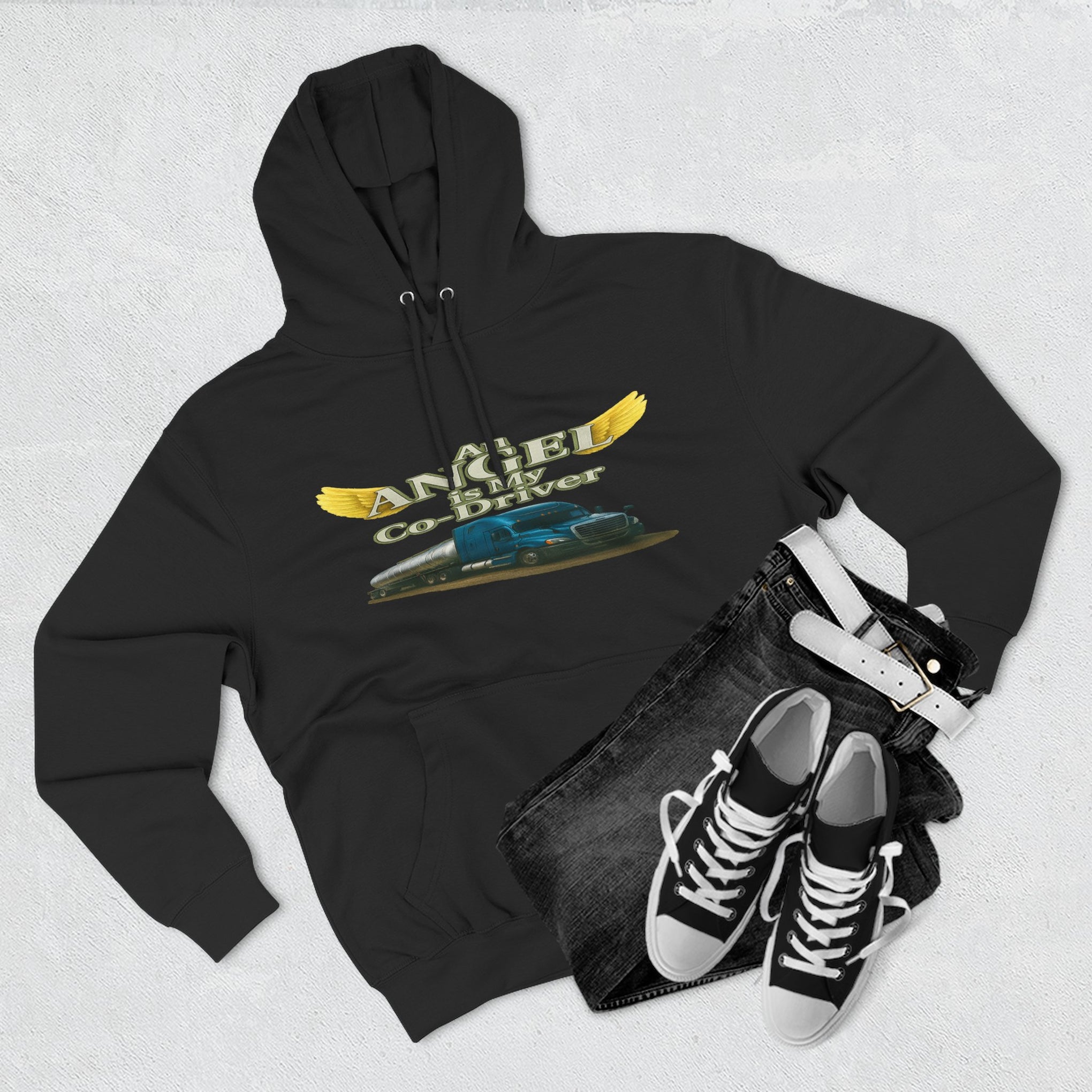 Tanker "Angle is my co-driver" Three-Panel Fleece Hoodie