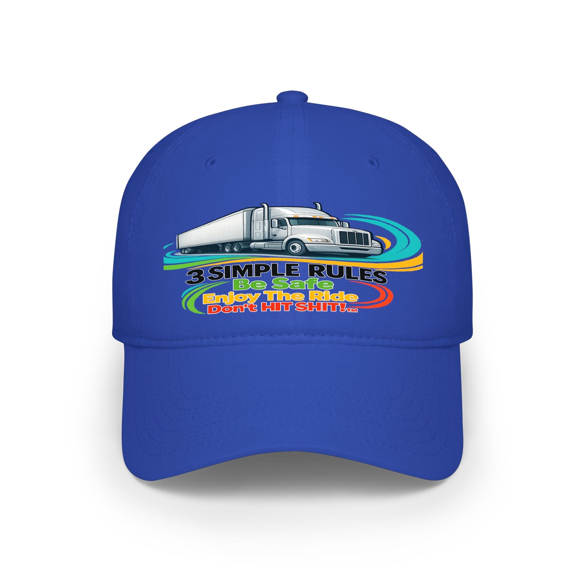 Retro RV Hat — "3 Simple Rules: Be Safe, Enjoy The Ride, Don't Hit Shit!" ***" Baseball Cap