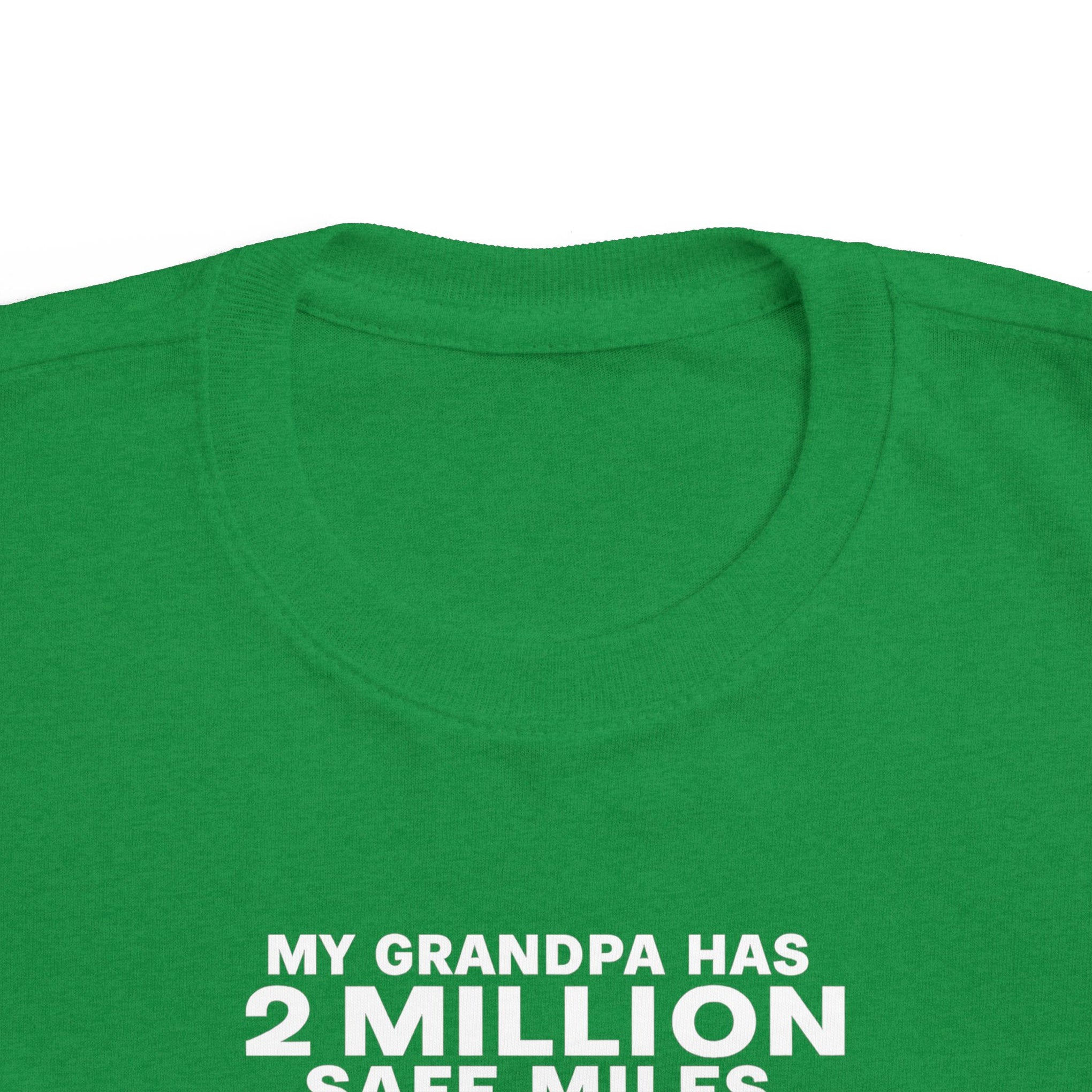 My Grampa has 2 million safe miles— Cute Red Semi Truck Design for Little Kids