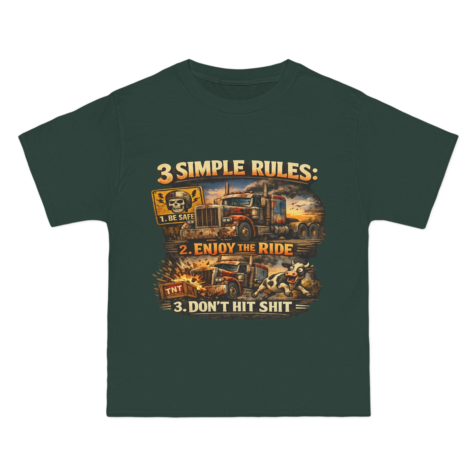 Big an Tall Graphic T-Shirt — "3 Simple Rules: Enjoy the Ride"