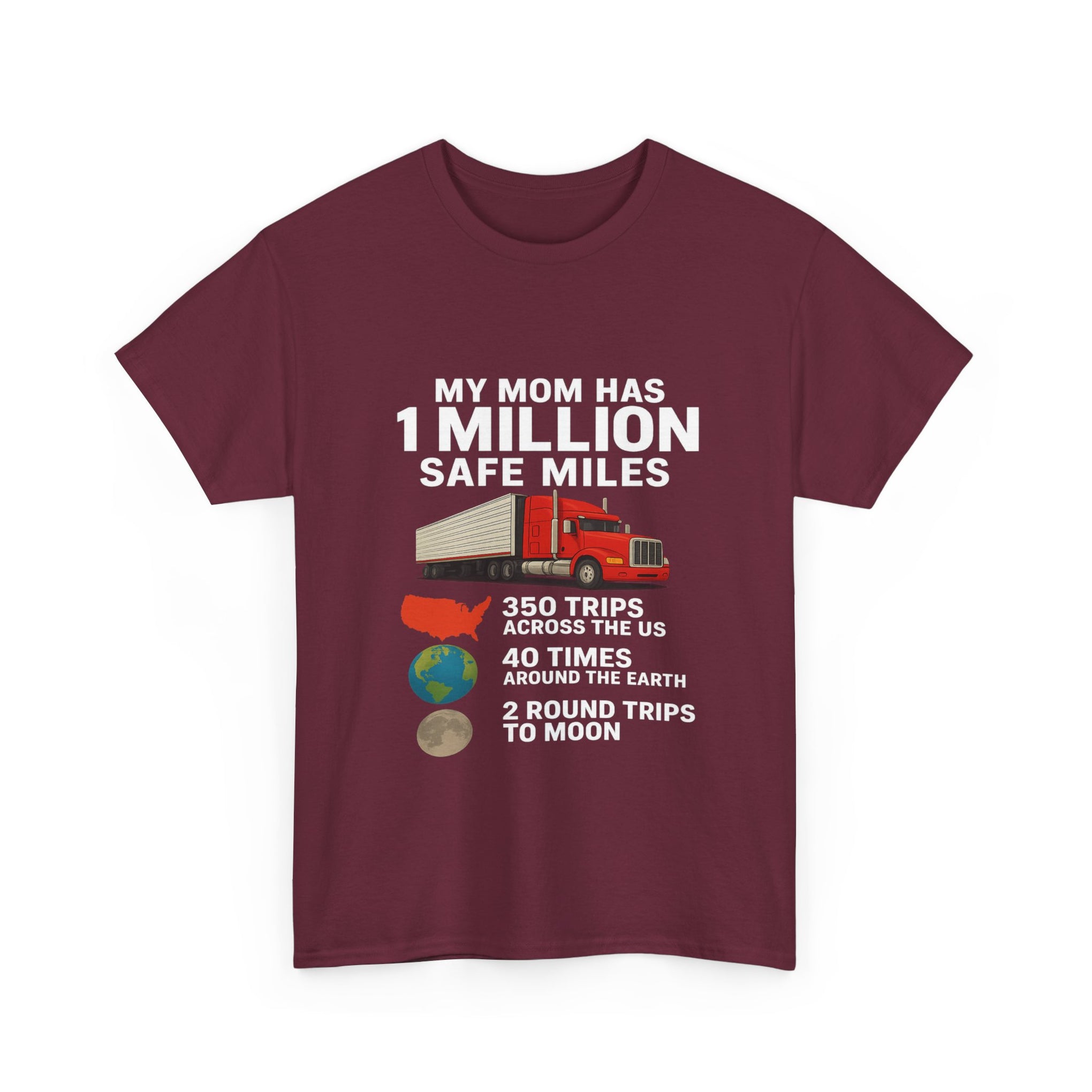 My Mom has 1 million safe miles Unisex Heavy Cotton Tee