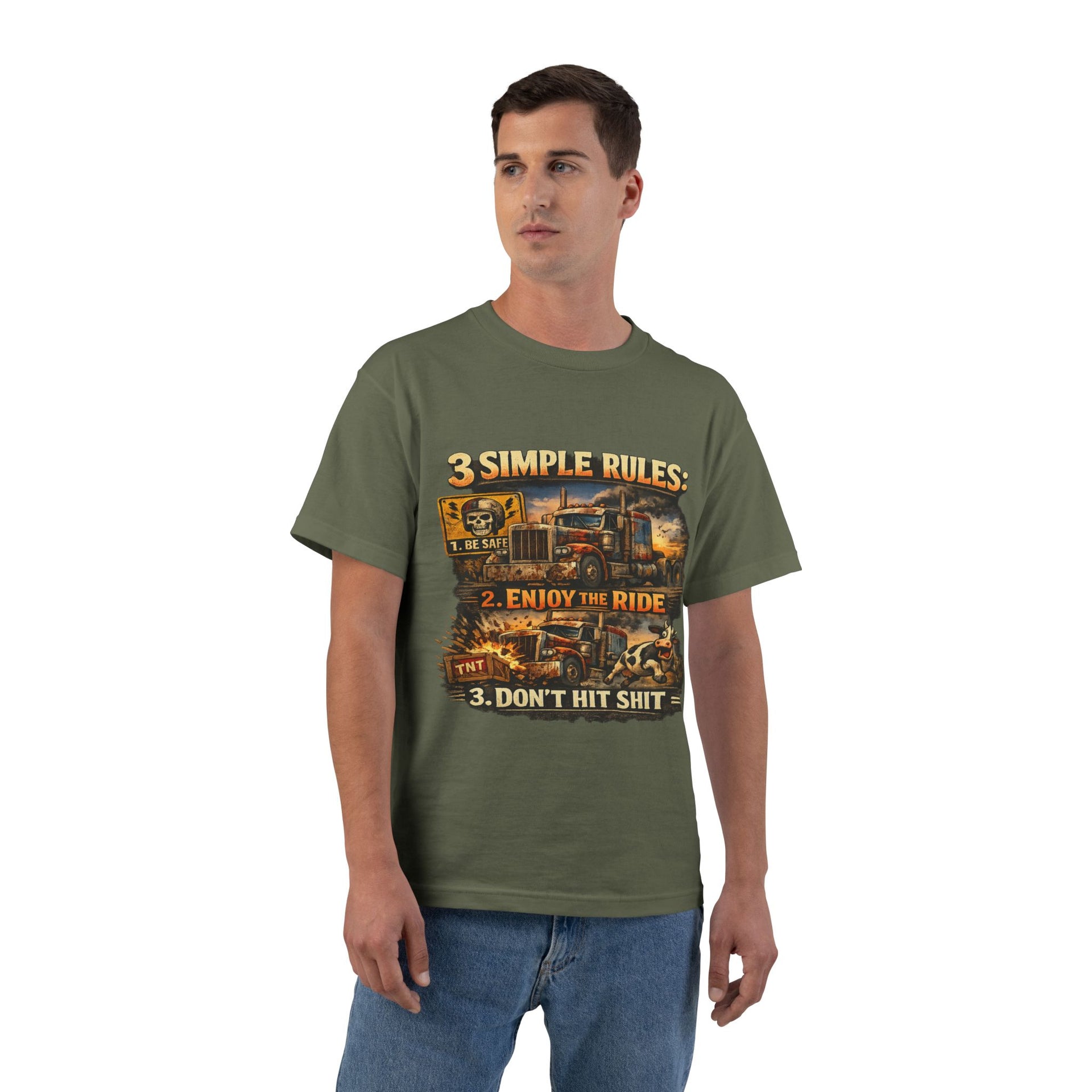 Big an Tall Graphic T-Shirt — "3 Simple Rules: Enjoy the Ride"