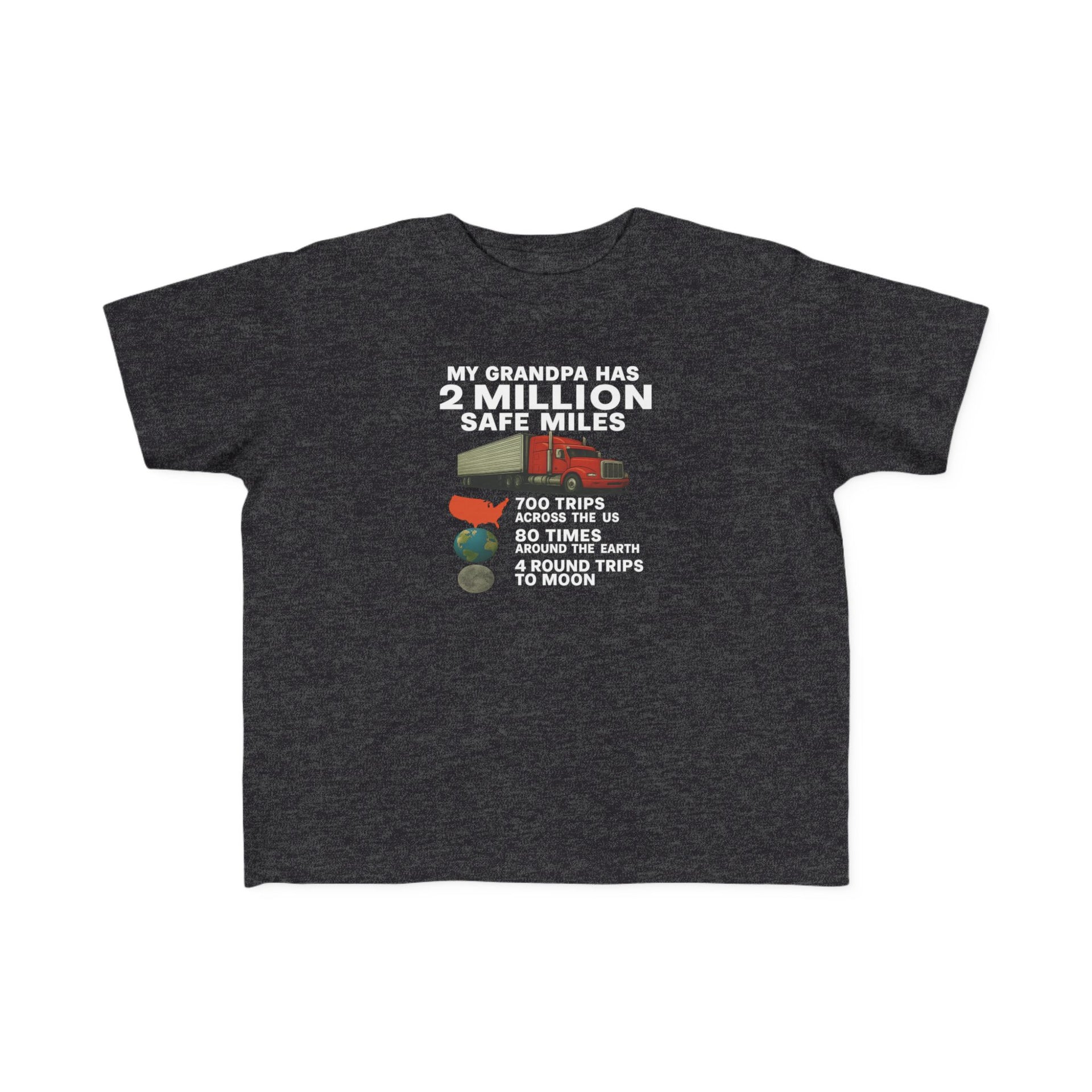 My Grampa has 2 million safe miles— Cute Red Semi Truck Design for Little Kids