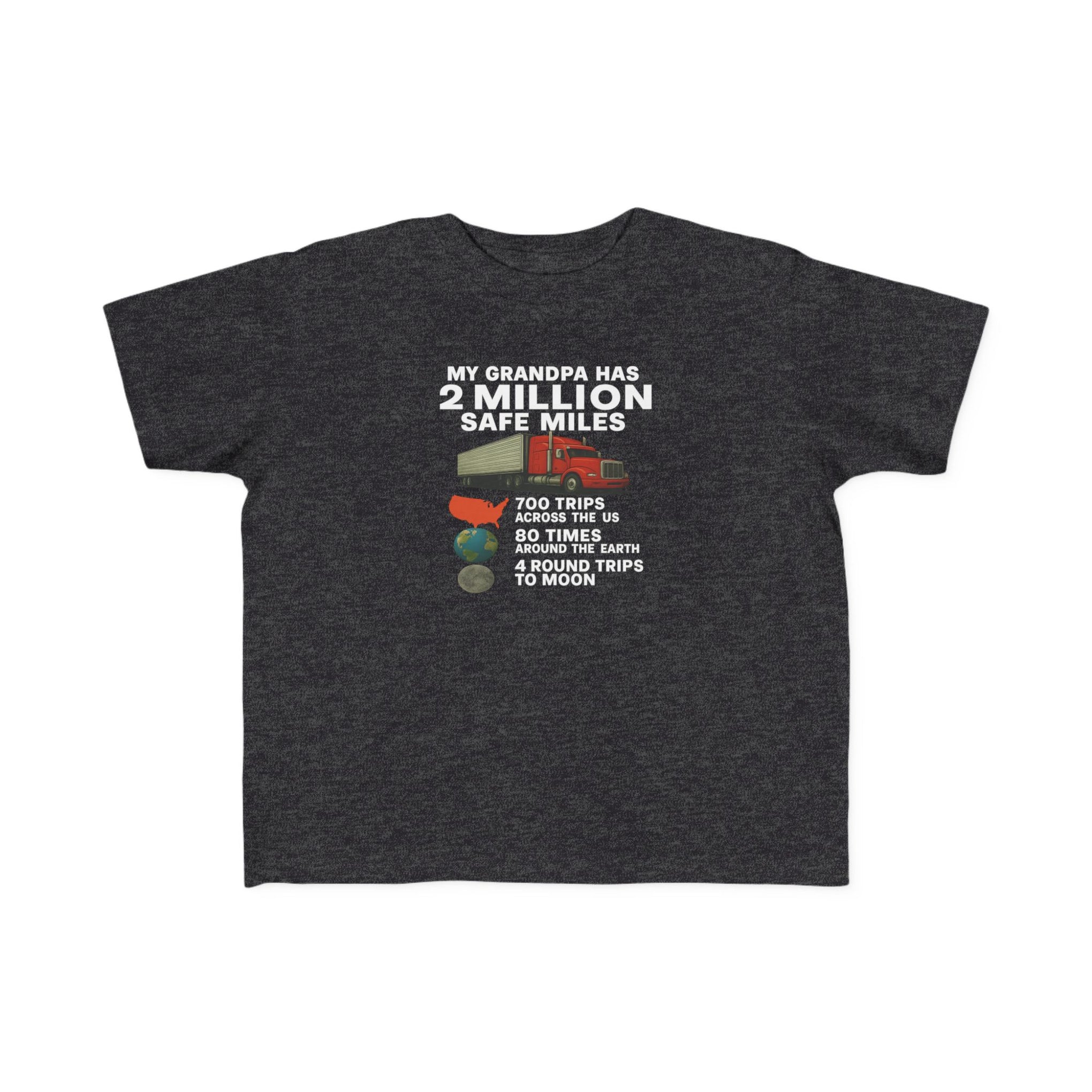 My Grampa has 2 million safe miles— Cute Red Semi Truck Design for Little Kids