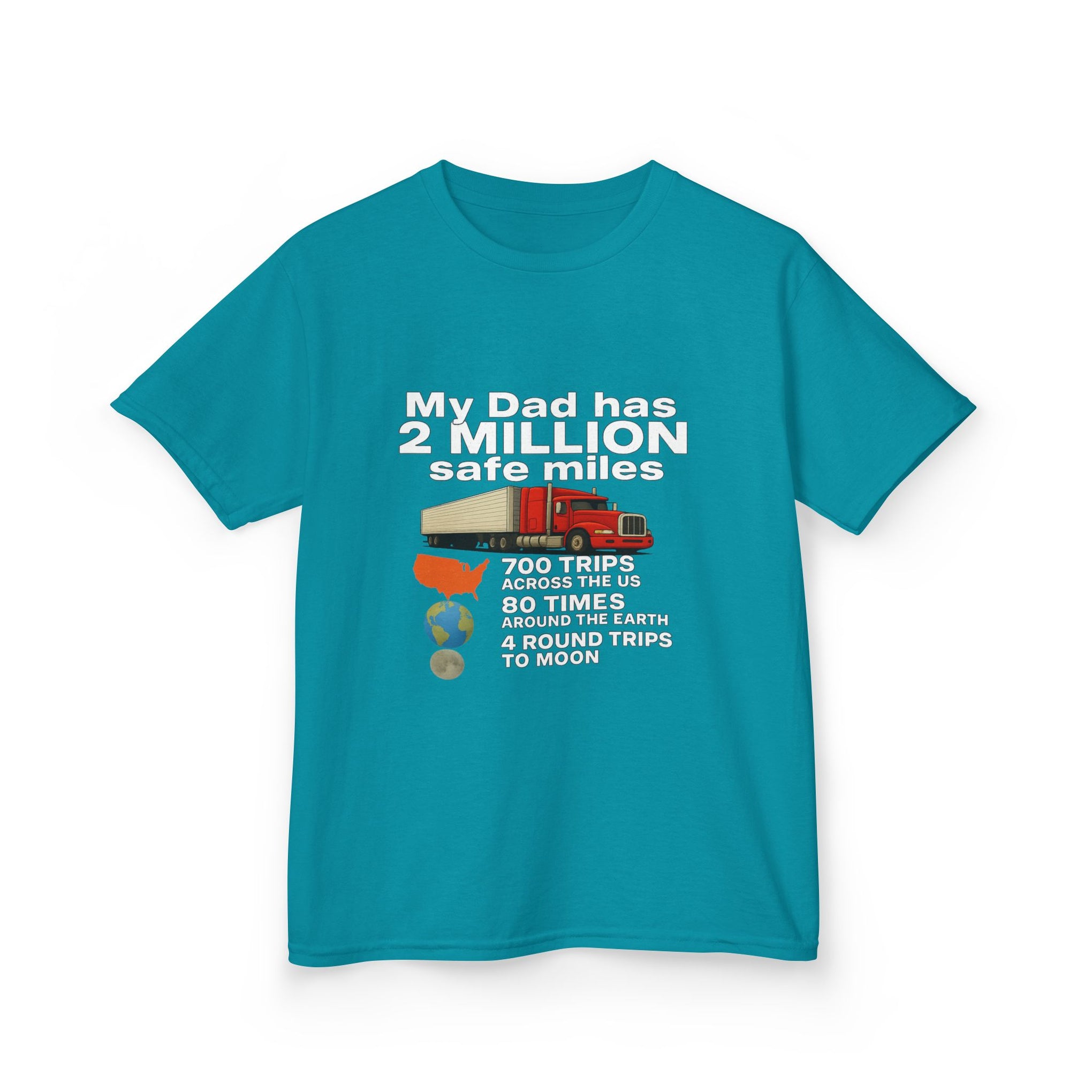 Kids Tee — "My Dad Has 2 Million Safe Miles" Funny Road Trip Travel Shirt