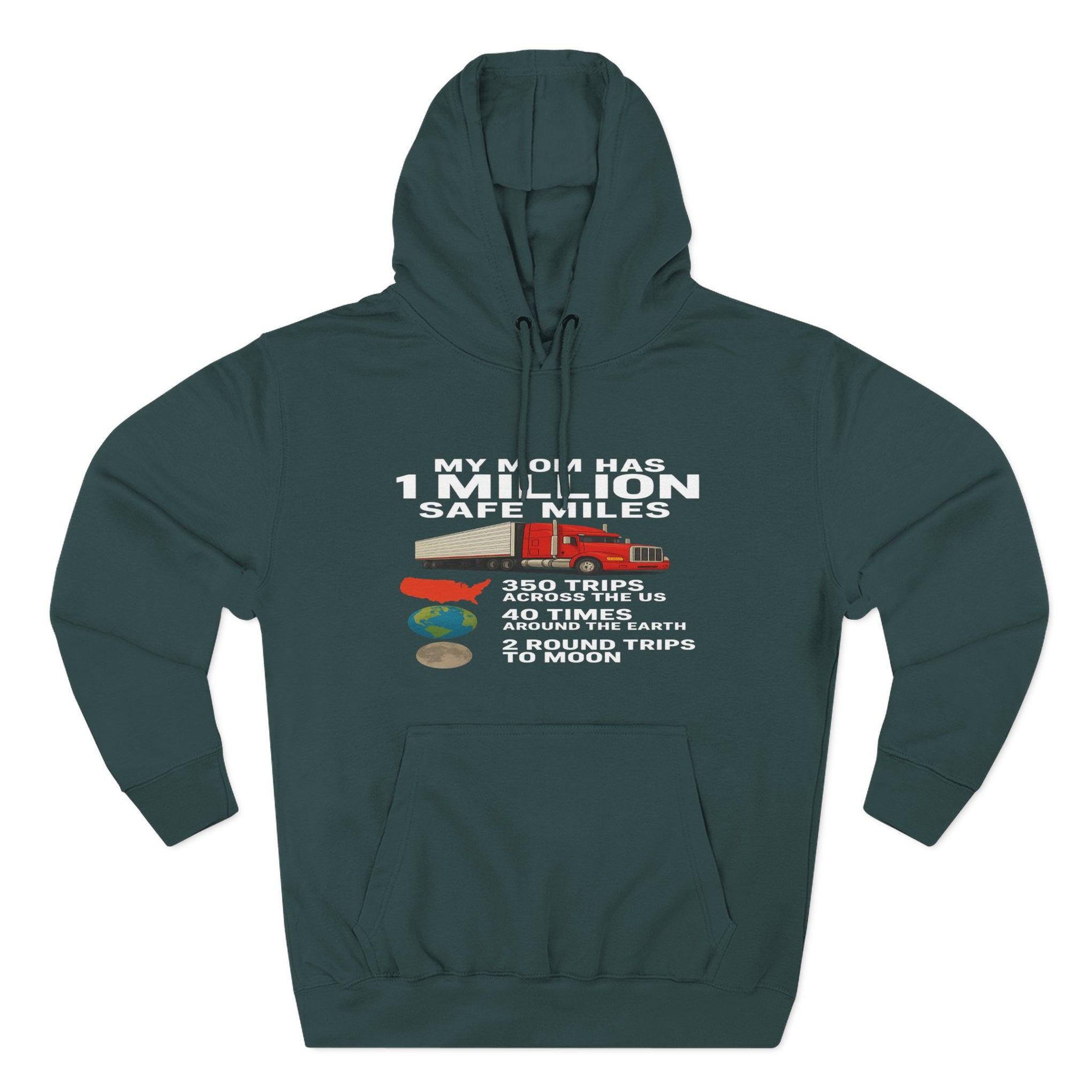 My MOM has 1 million safe miles Three-Panel Fleece Hoodie
