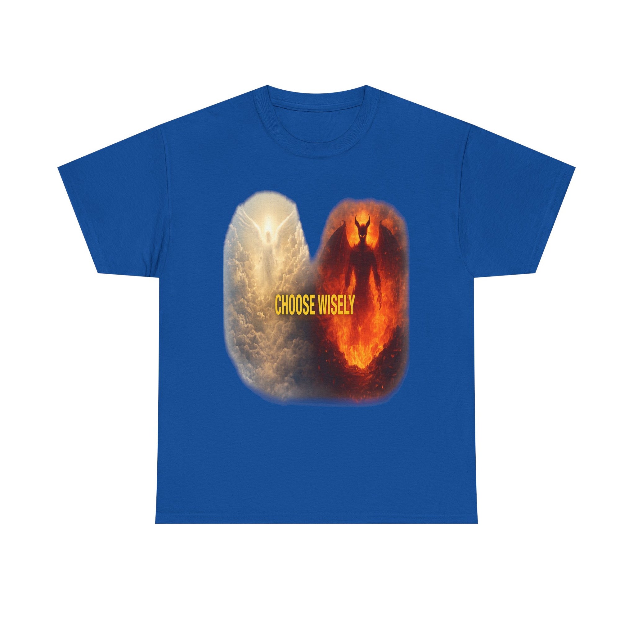 Choose Wisely Tee — Angel vs Demon Graphic T-Shirt