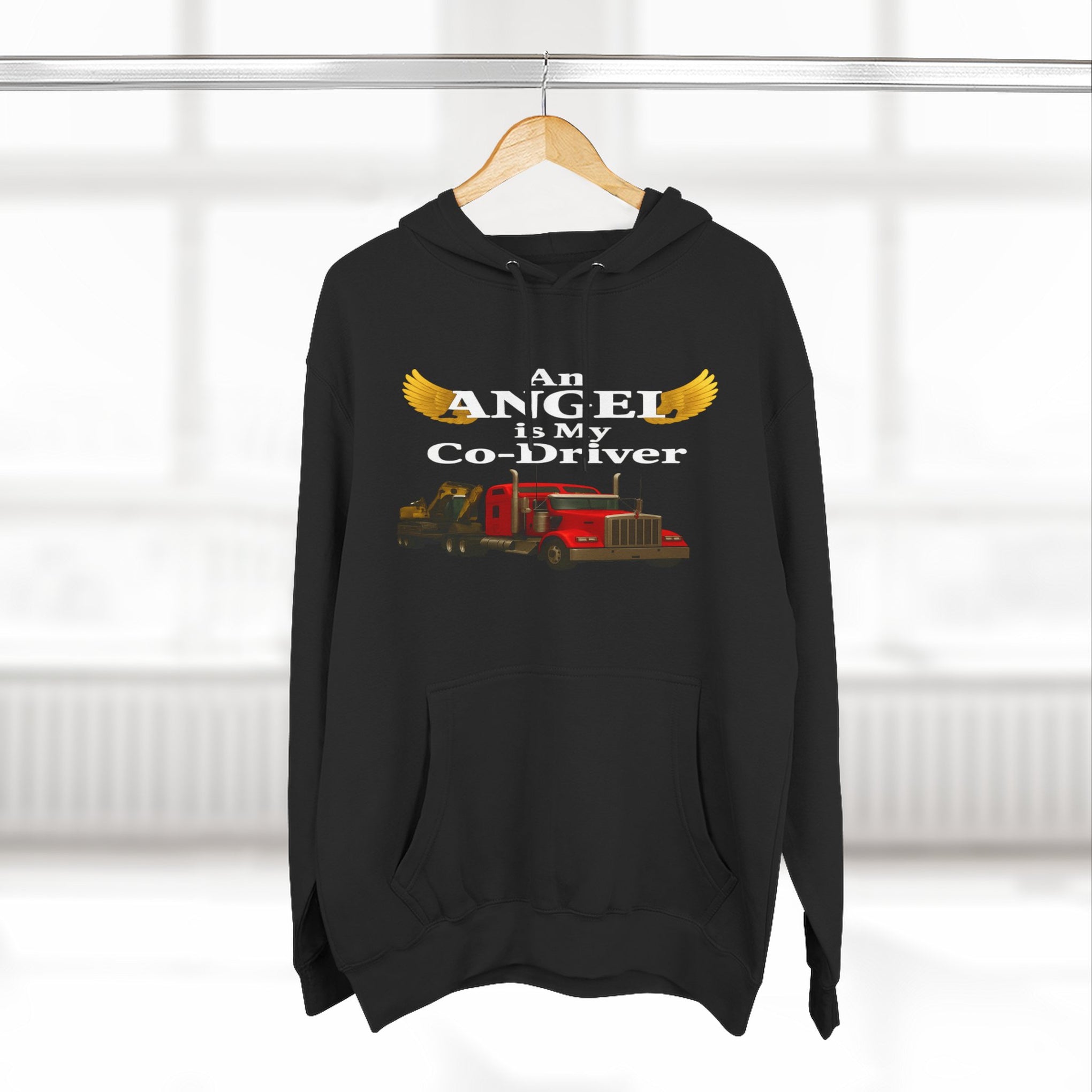 Flatbed "Angel is my co-driver" Three-Panel Fleece Hoodie
