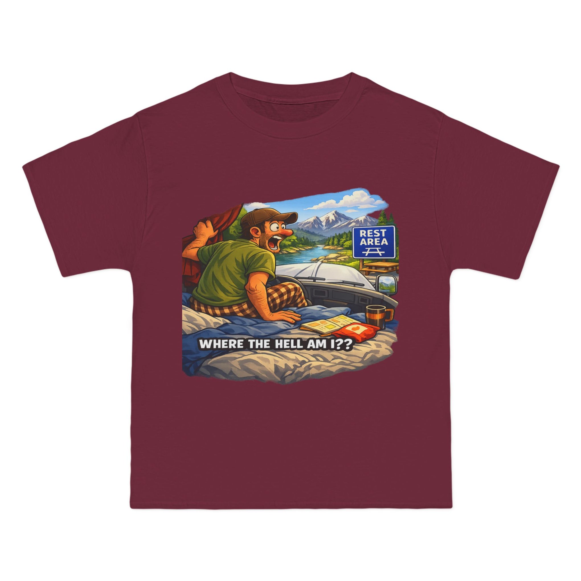 Big an Tall Graphic T-Shirt — "Where the Hell Am I??" Adventure Tee