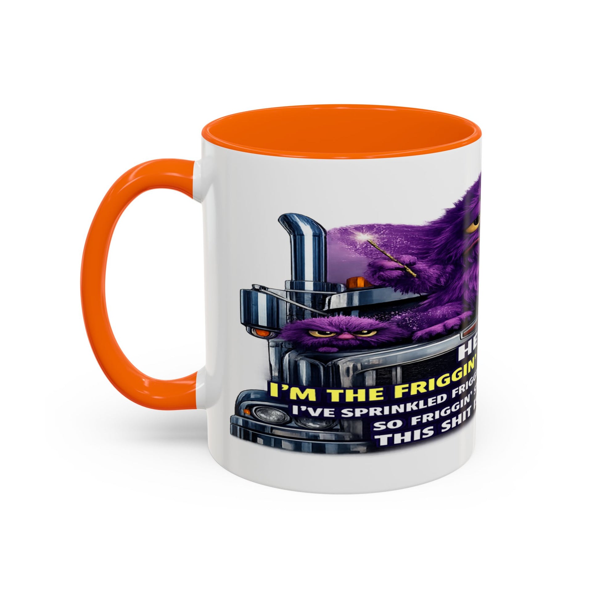 Purple Grumpy Monster Coffee Mug – Funny Truck Driver Gift (11oz & 15oz)