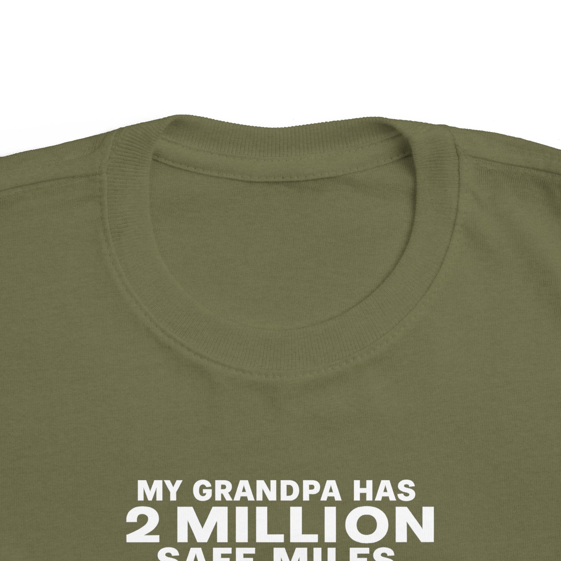 My Grampa has 2 million safe miles— Cute Red Semi Truck Design for Little Kids