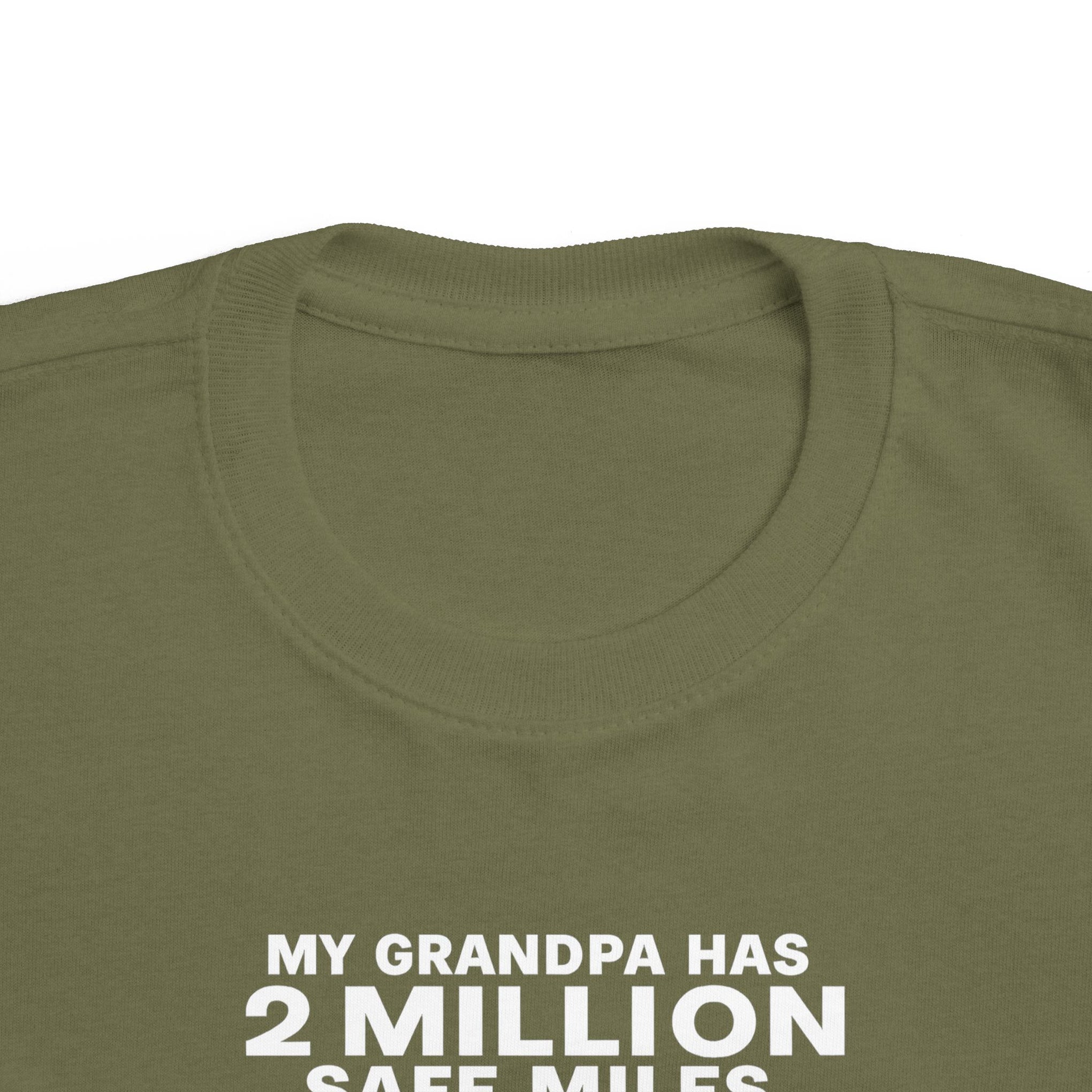 My Grampa has 2 million safe miles— Cute Red Semi Truck Design for Little Kids
