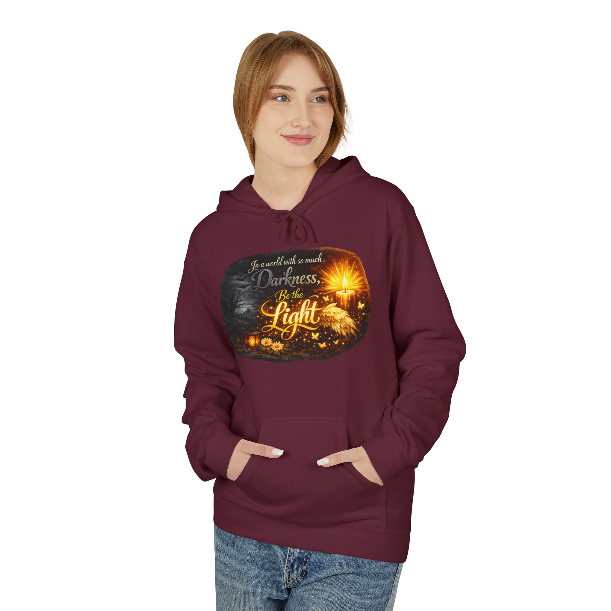 Inspirational Light Hoodie – "Darkness Can’t Overcome the Light" Spiritual Faith Sweatshirt