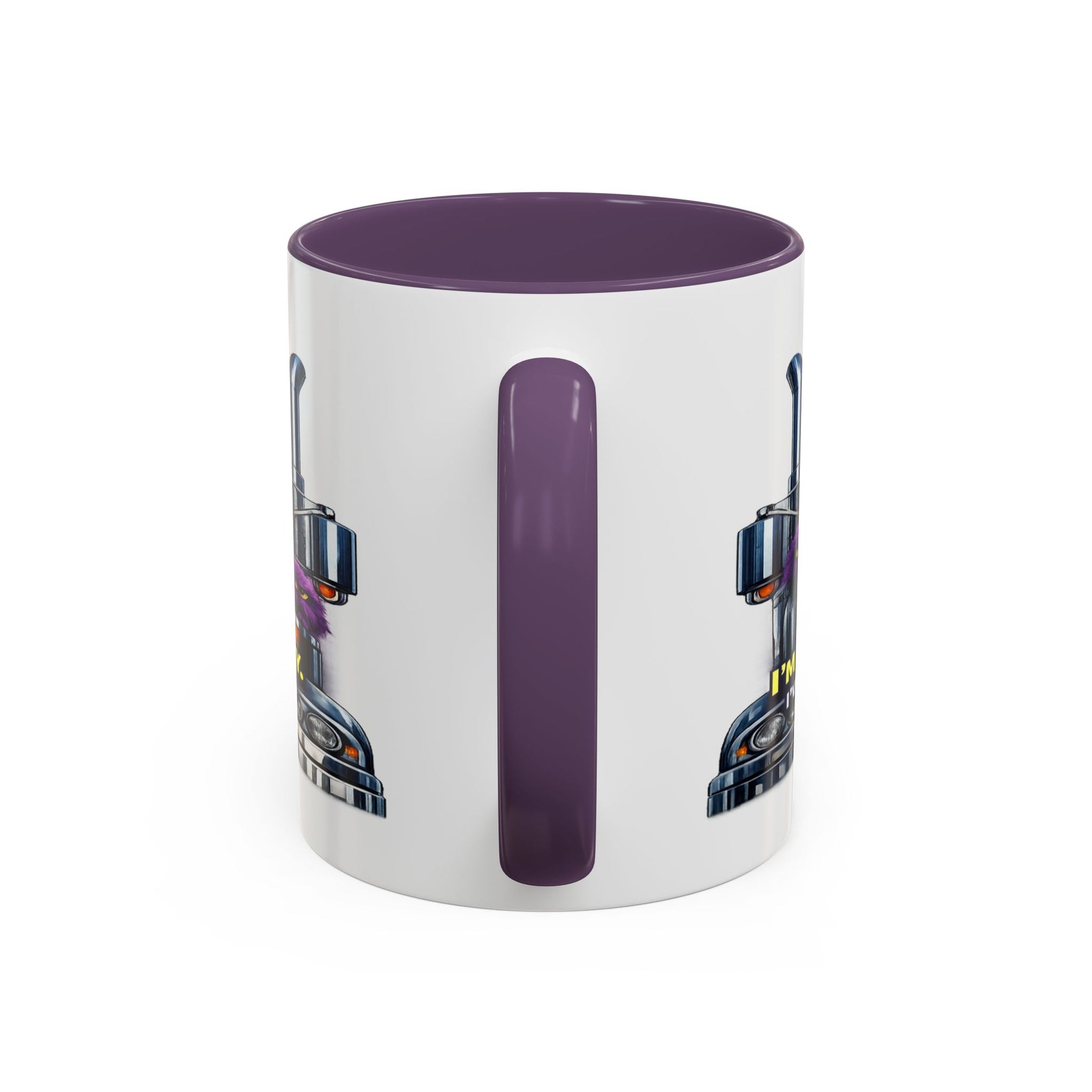 Purple Grumpy Monster Coffee Mug – Funny Truck Driver Gift (11oz & 15oz)