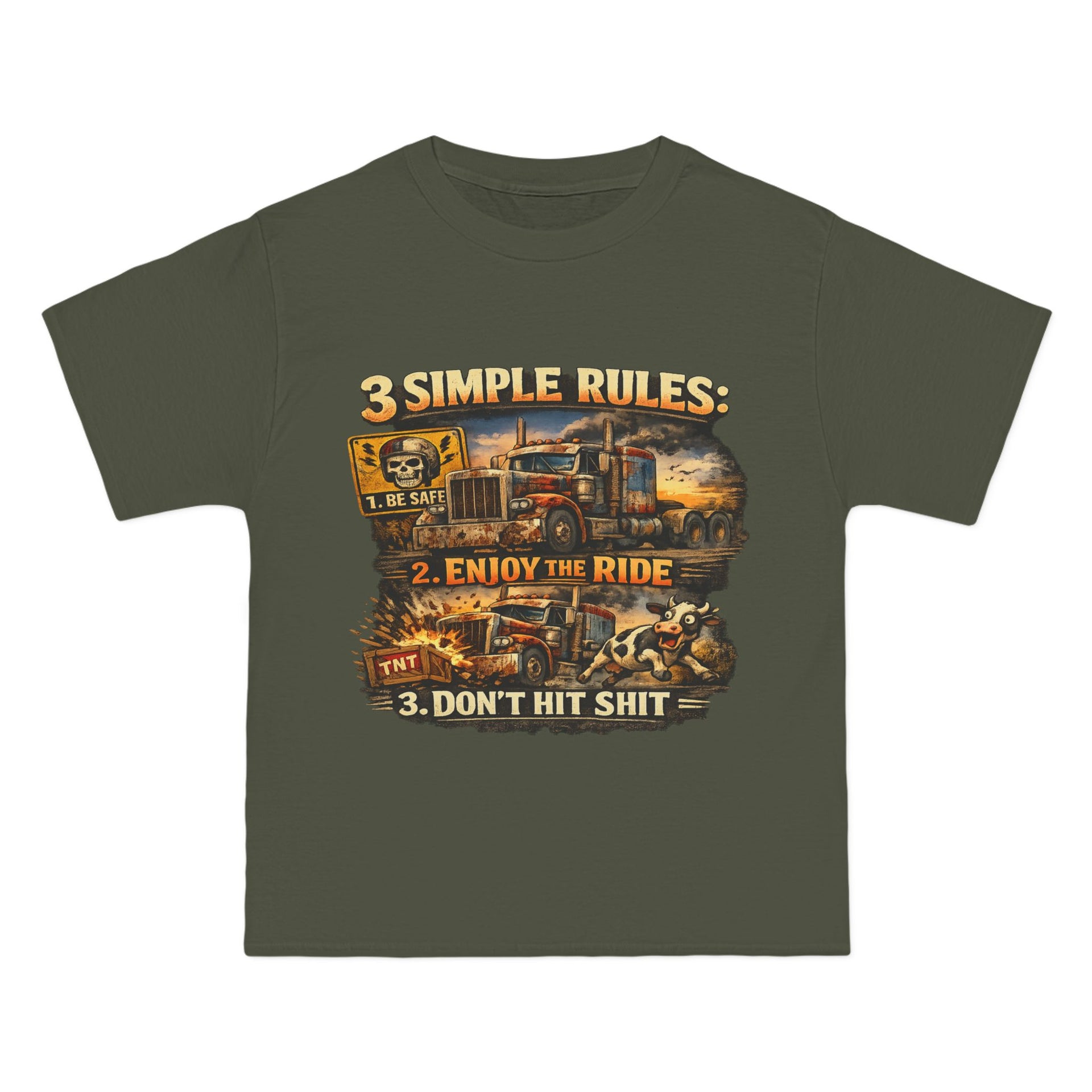 Big an Tall Graphic T-Shirt — "3 Simple Rules: Enjoy the Ride"