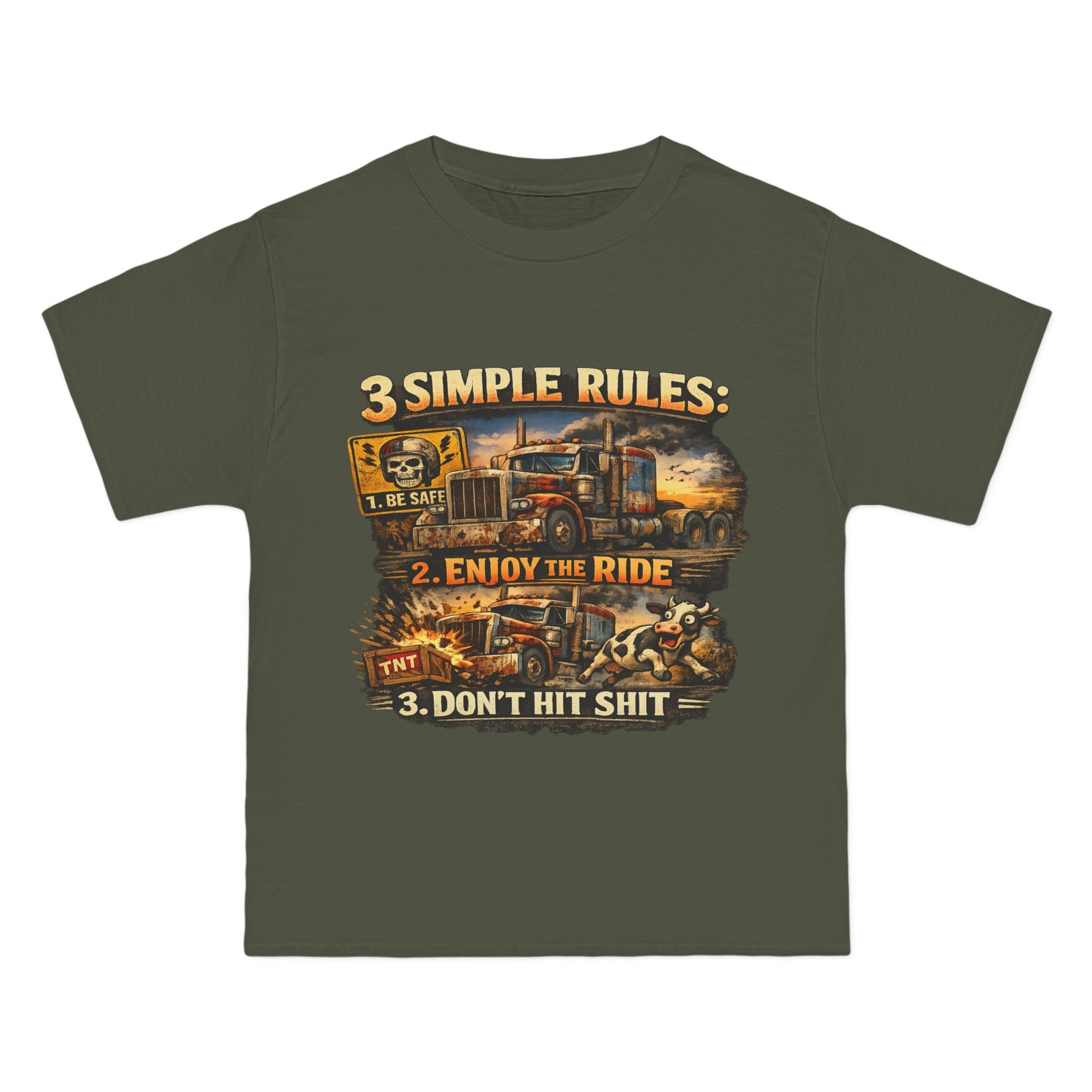 Big an Tall Graphic T-Shirt — "3 Simple Rules: Enjoy the Ride"