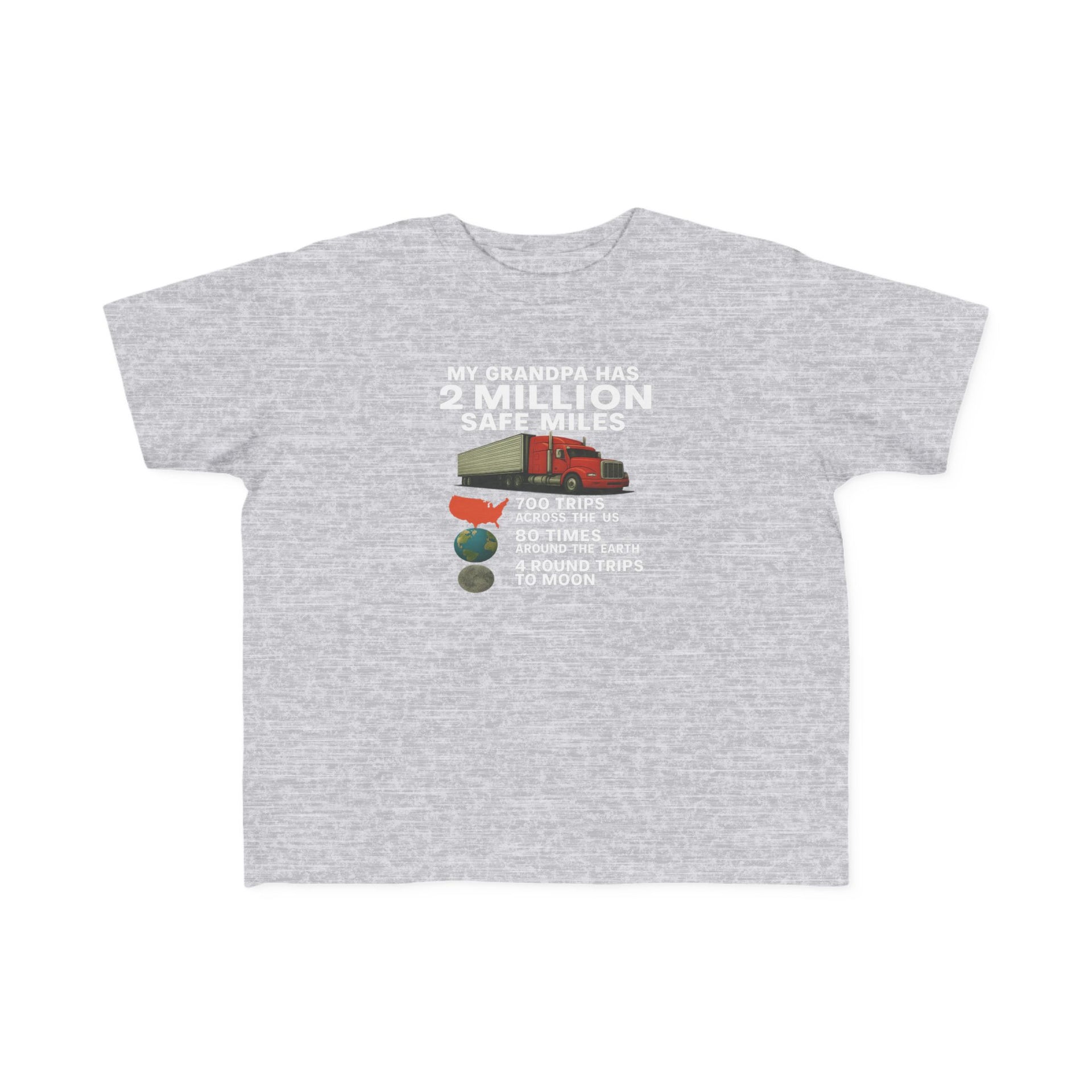 My Grampa has 2 million safe miles— Cute Red Semi Truck Design for Little Kids