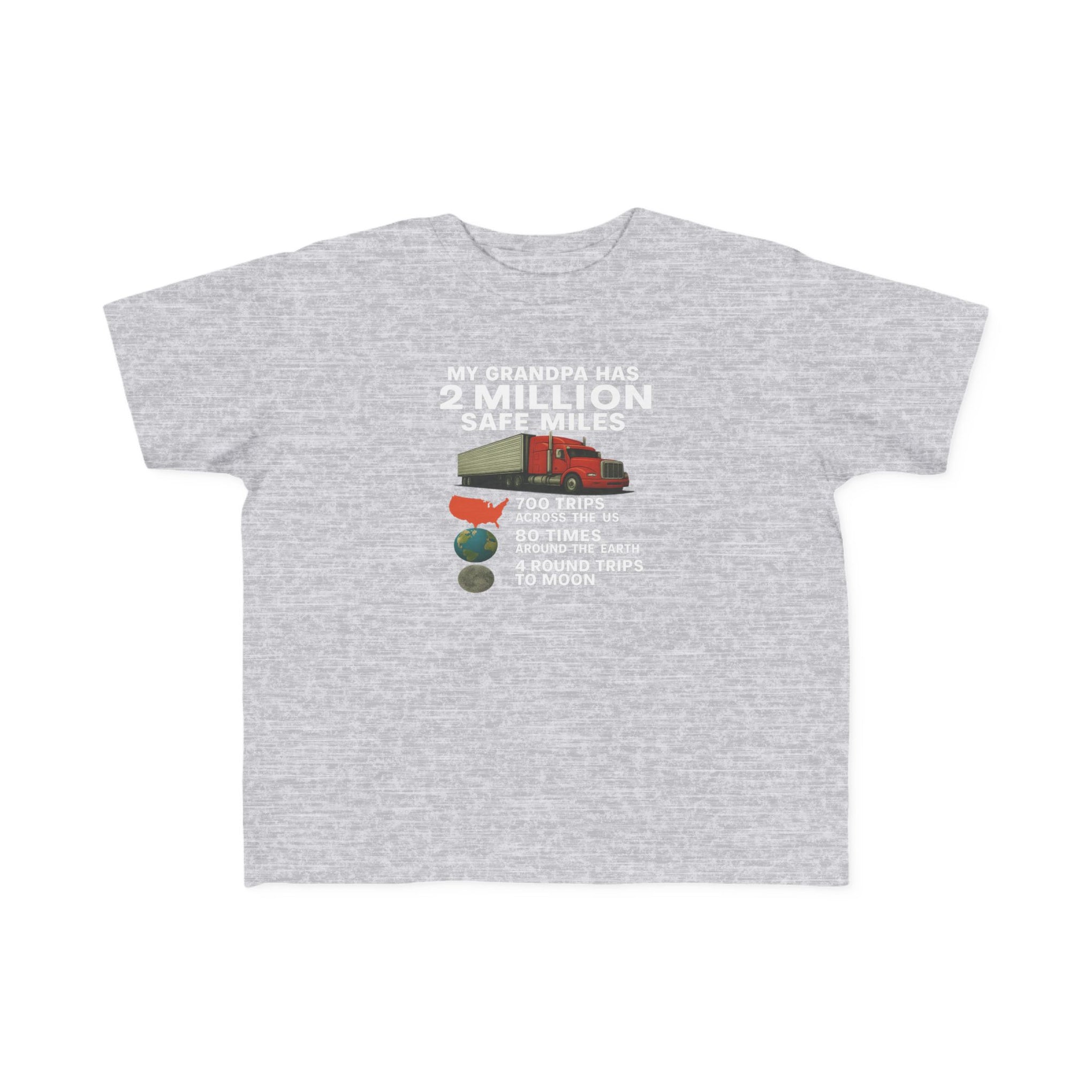 My Grampa has 2 million safe miles— Cute Red Semi Truck Design for Little Kids