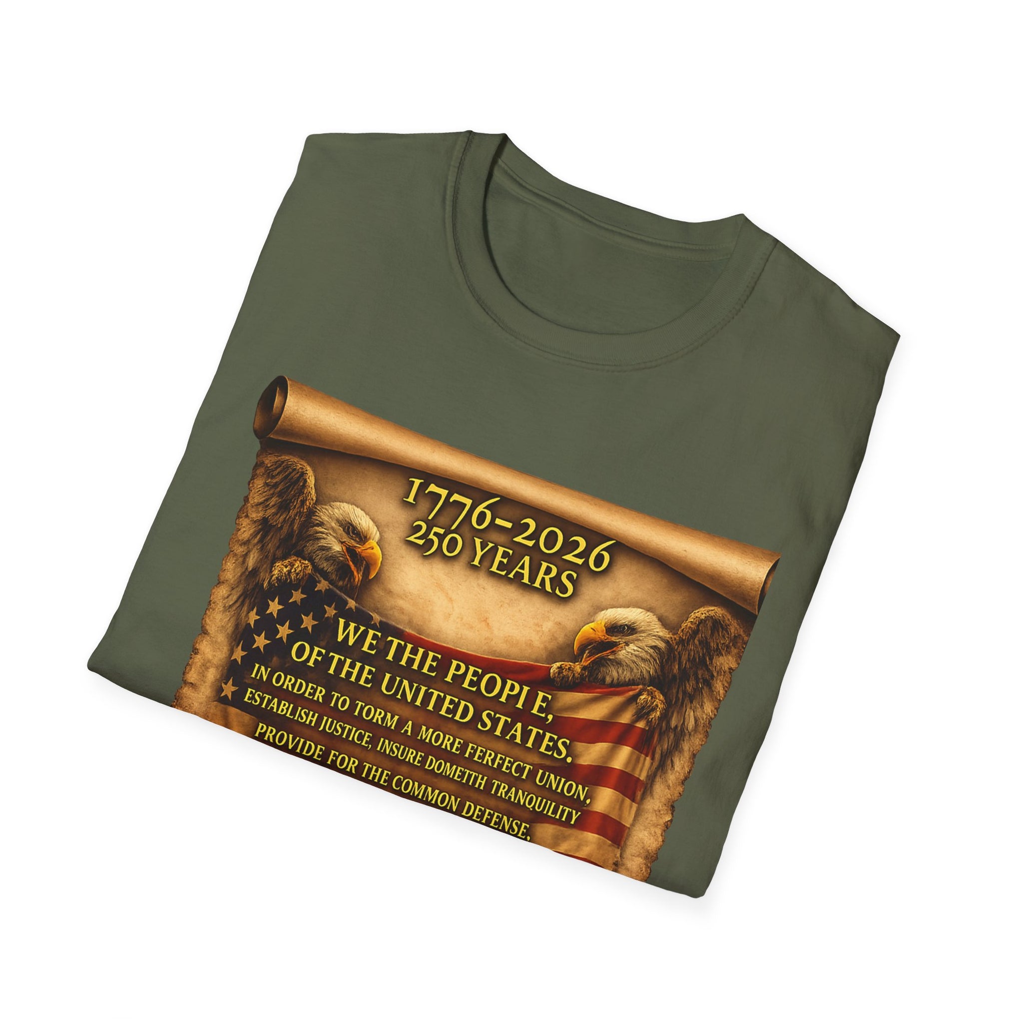 We the People T‑Shirt – 250 Years (1776–2026) American Flag & We The People Design