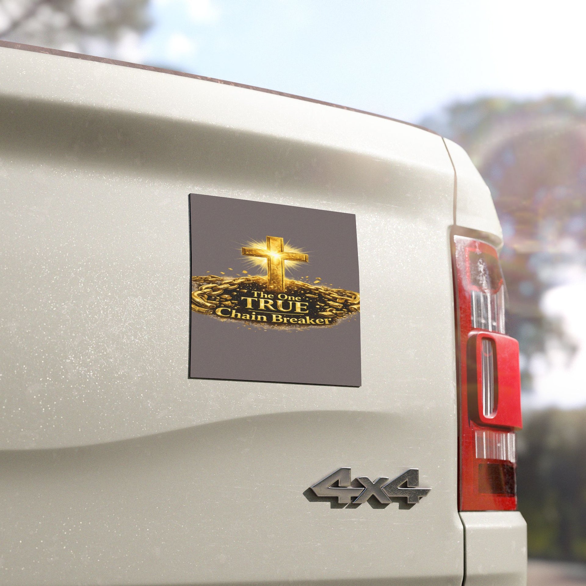 Chain Breaker Cross Car Magnet – "The One True Chain Breaker" Christian Scripture Magnet