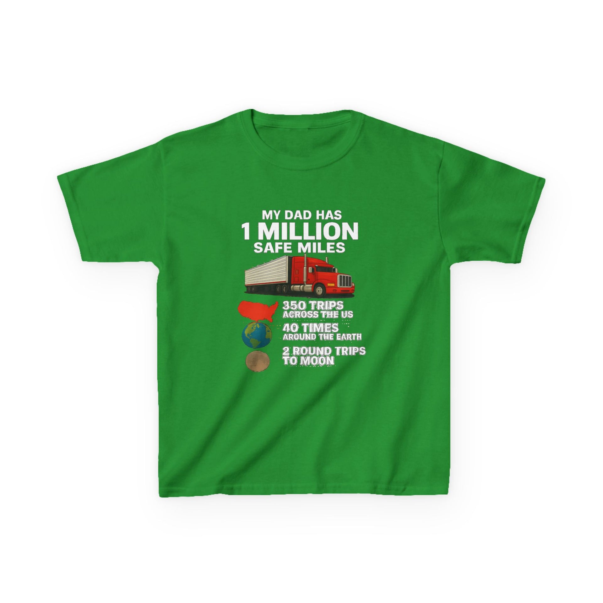 Kids Trucker Tee — 'My Dad Has A Million Safe Miles Graphic Shirt