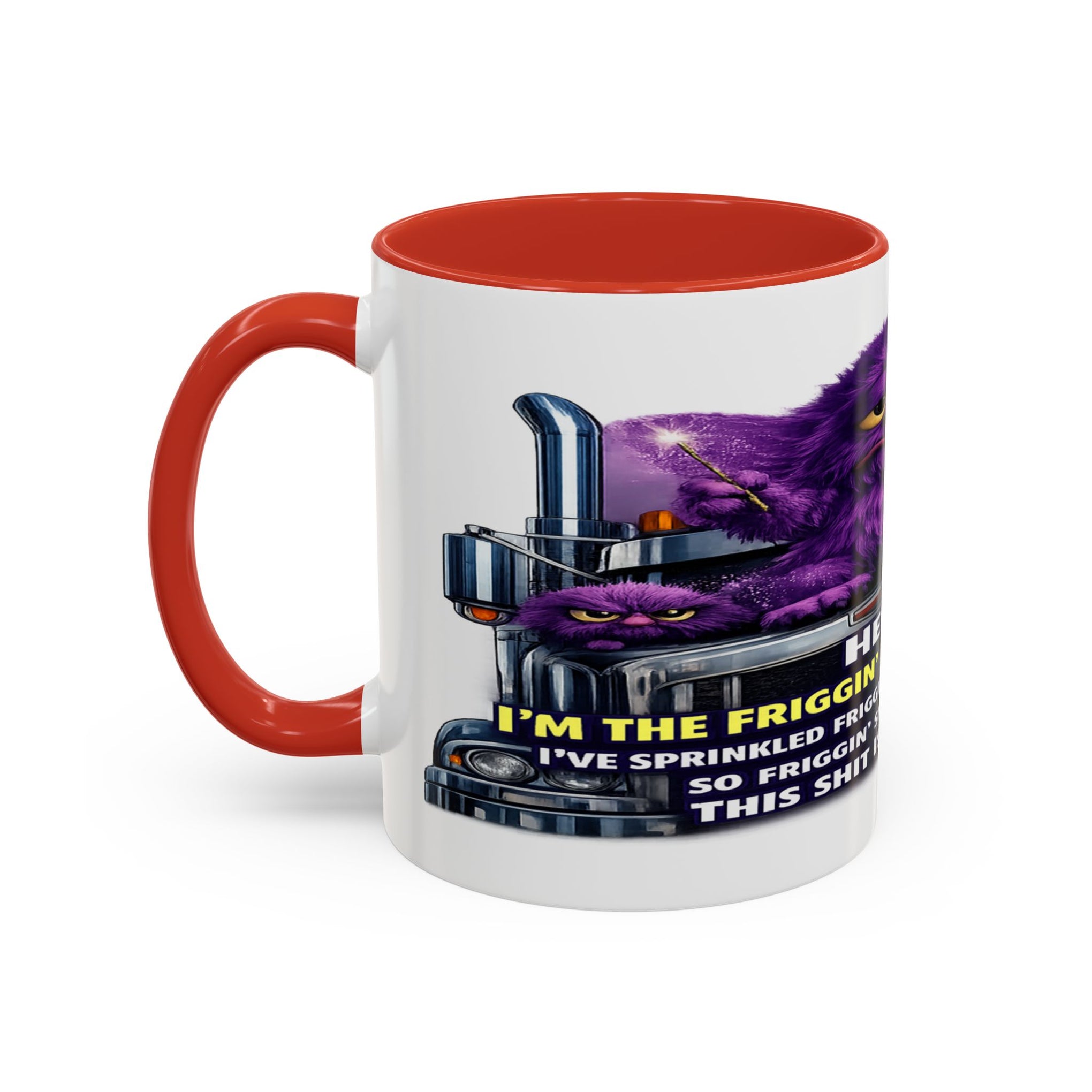 Purple Grumpy Monster Coffee Mug – Funny Truck Driver Gift (11oz & 15oz)