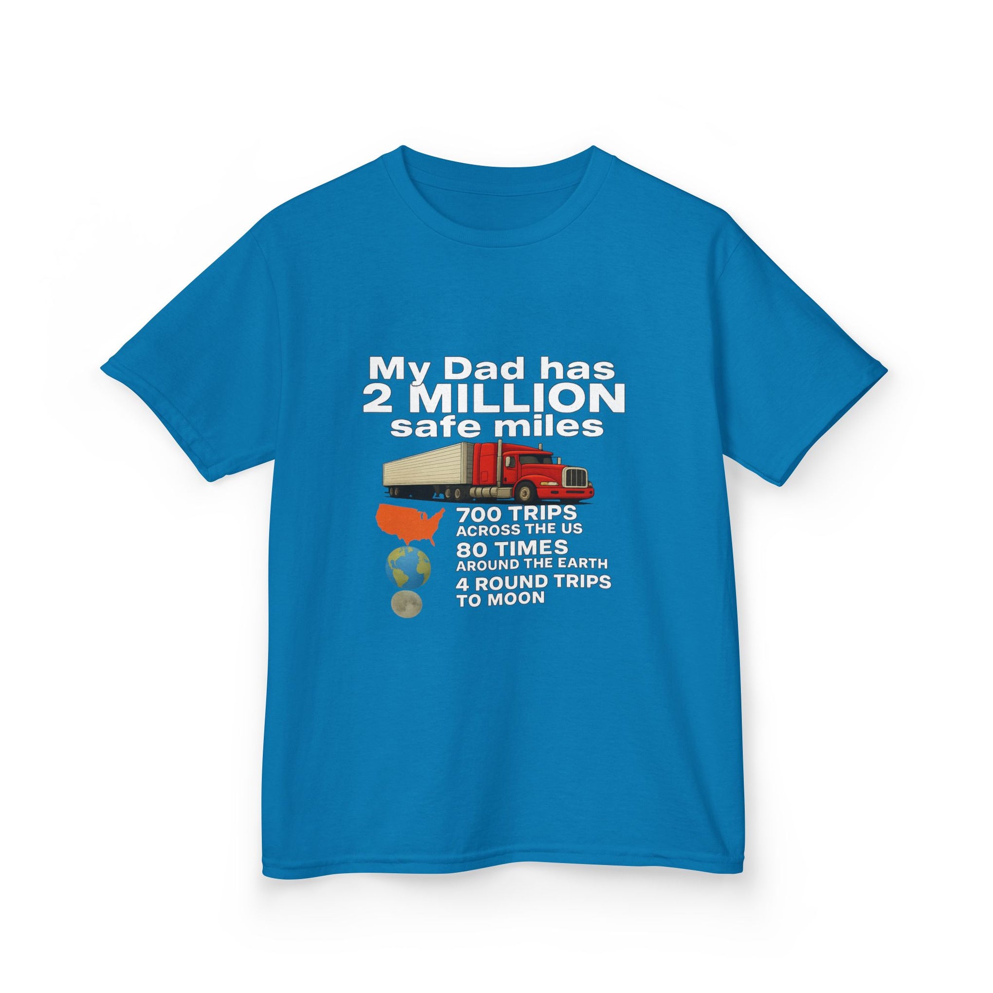 Kids Tee — "My Dad Has 2 Million Safe Miles" Funny Road Trip Travel Shirt