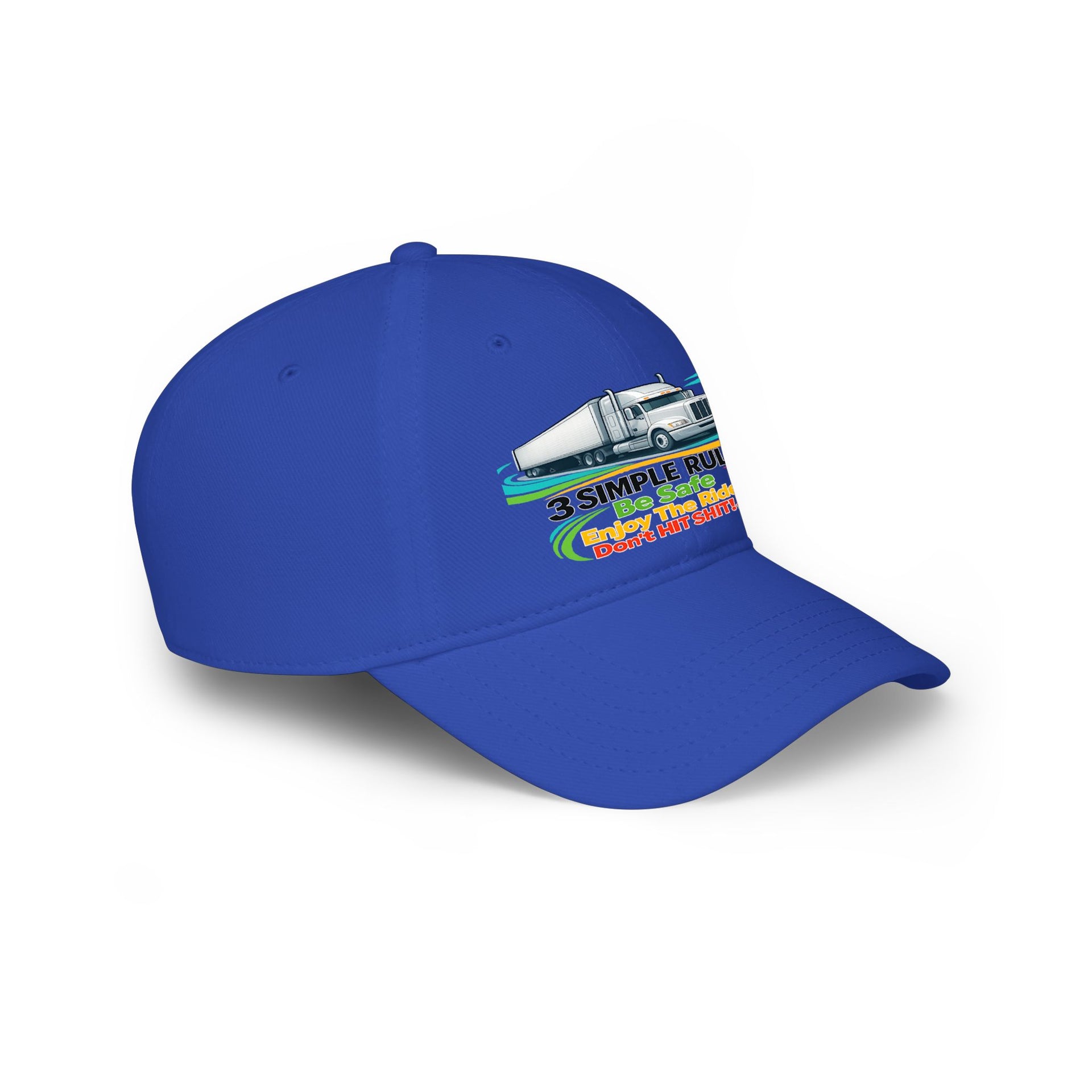 Retro RV Hat — "3 Simple Rules: Be Safe, Enjoy The Ride, Don't Hit Shit!" ***" Baseball Cap