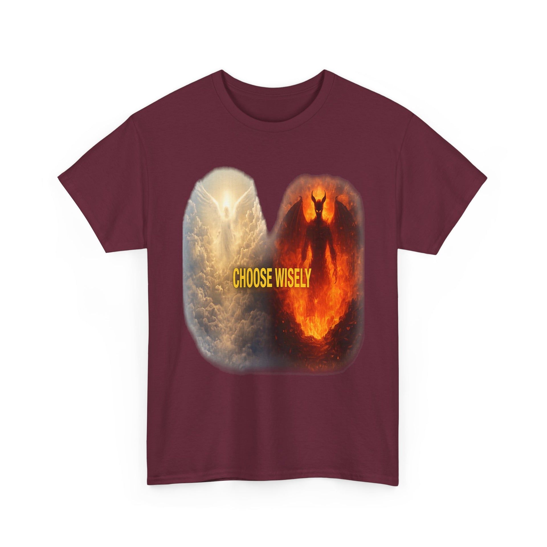 Choose Wisely Tee — Angel vs Demon Graphic T-Shirt