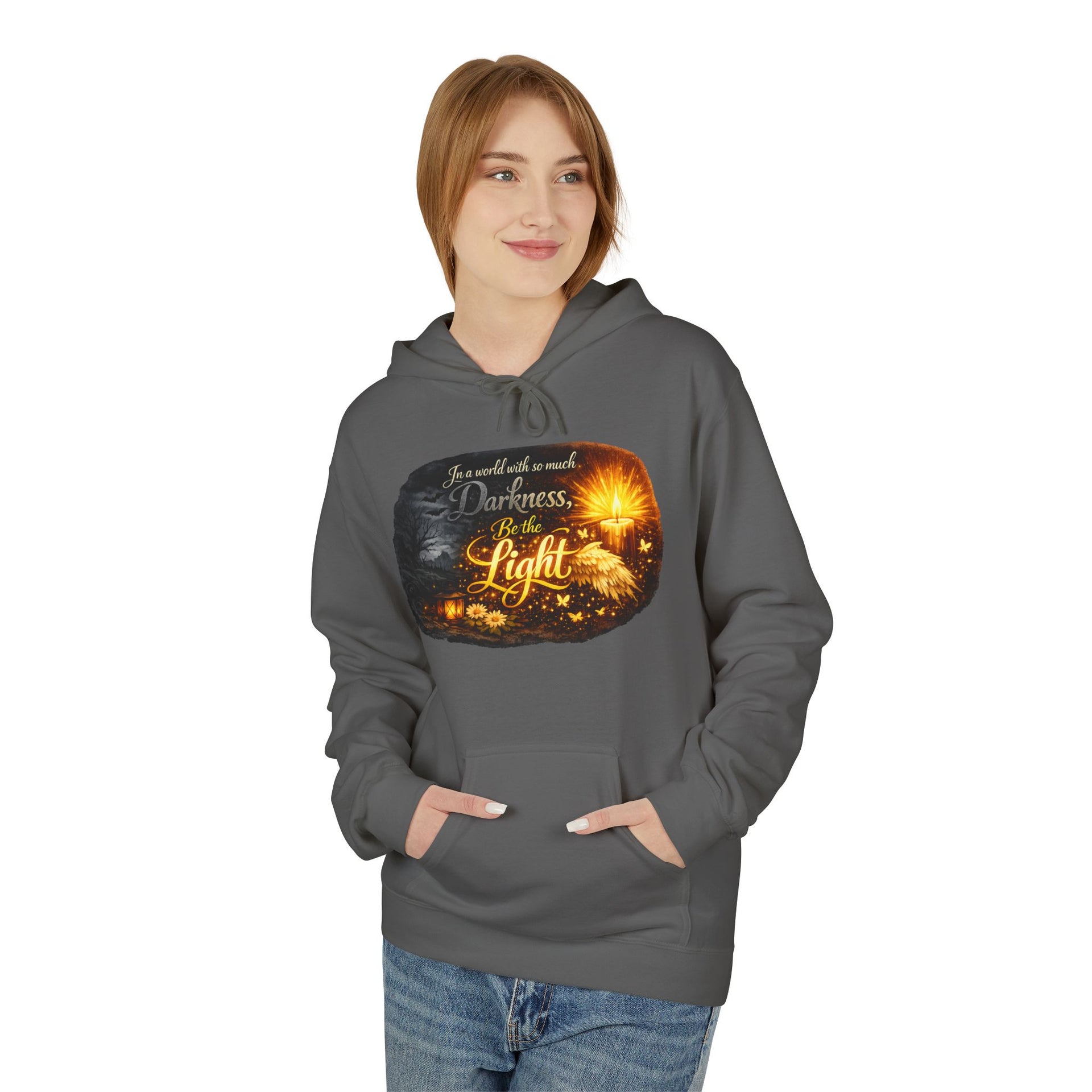 Inspirational Light Hoodie – "Darkness Can’t Overcome the Light" Spiritual Faith Sweatshirt