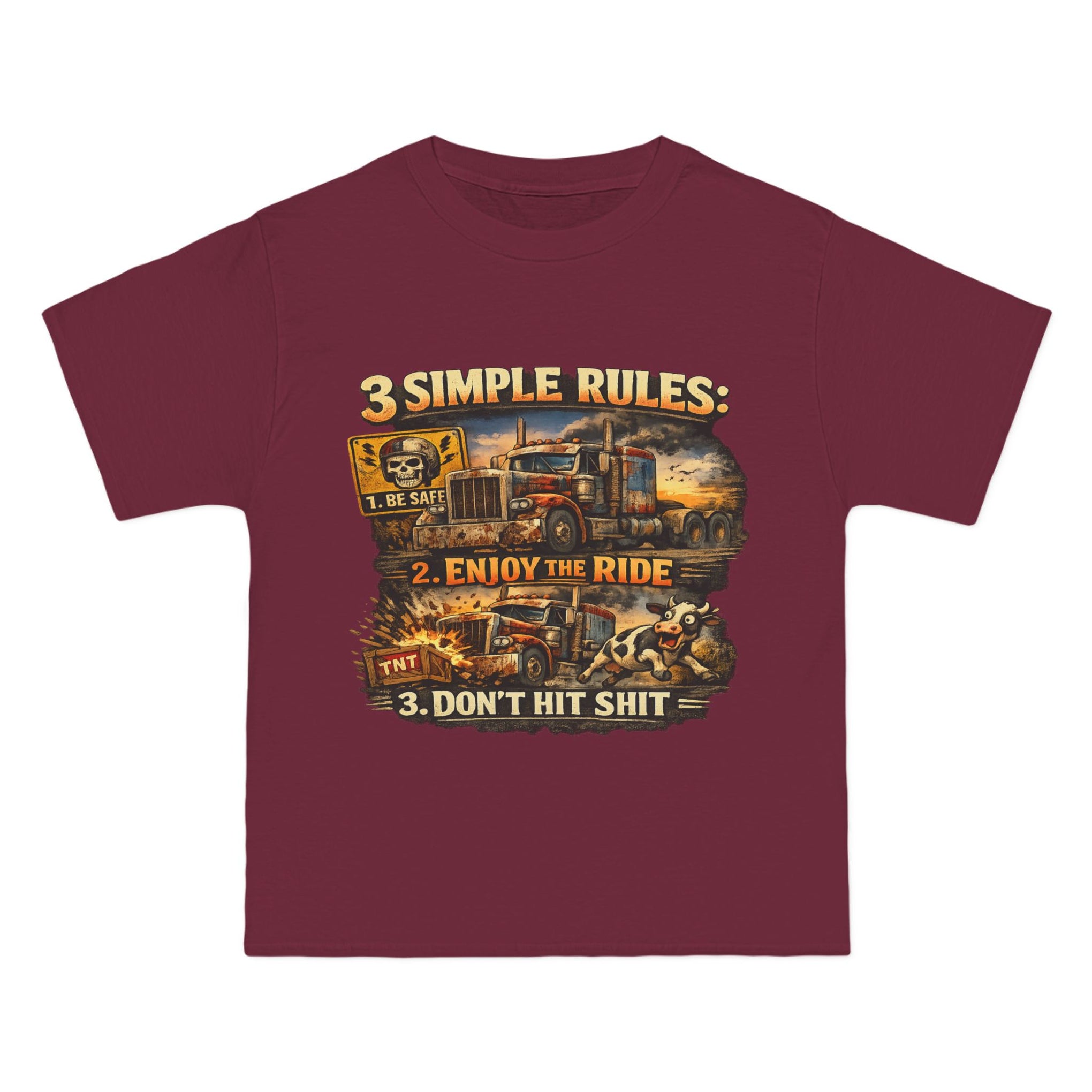 Big an Tall Graphic T-Shirt — "3 Simple Rules: Enjoy the Ride"