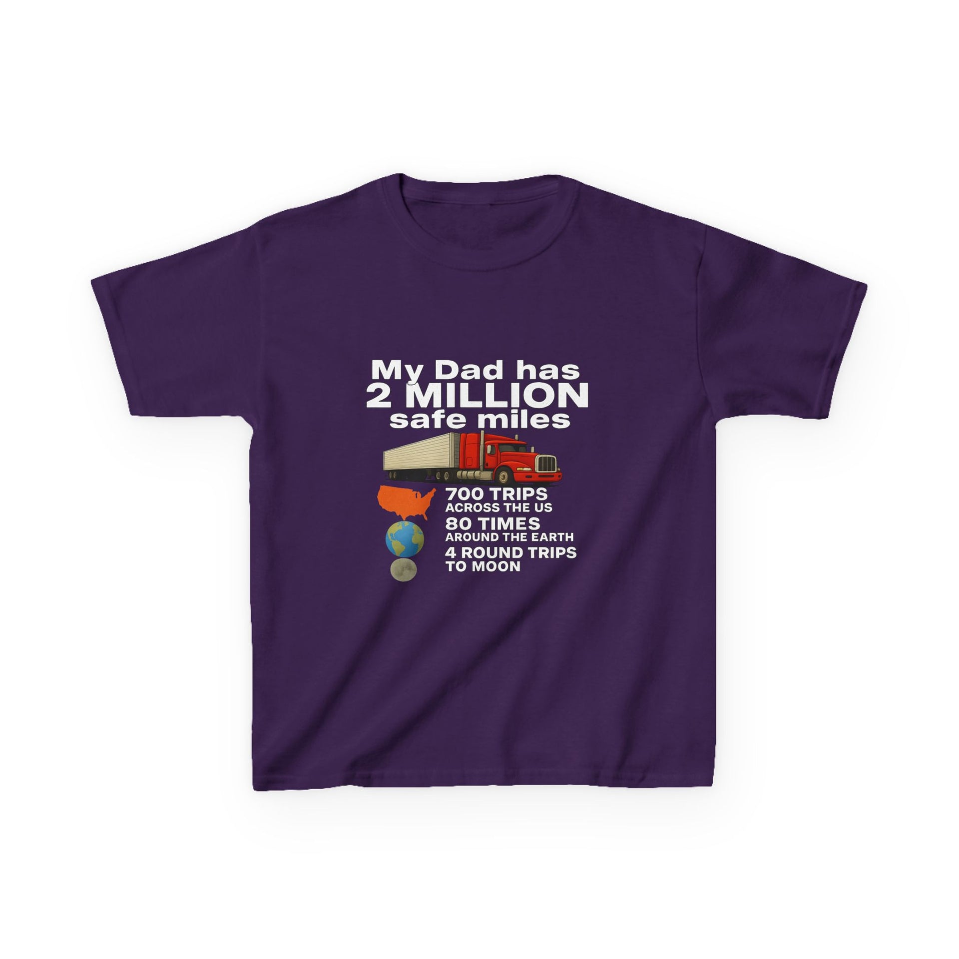 Kids Tee — "My Dad Has 2 Million Safe Miles" Funny Road Trip Travel Shirt