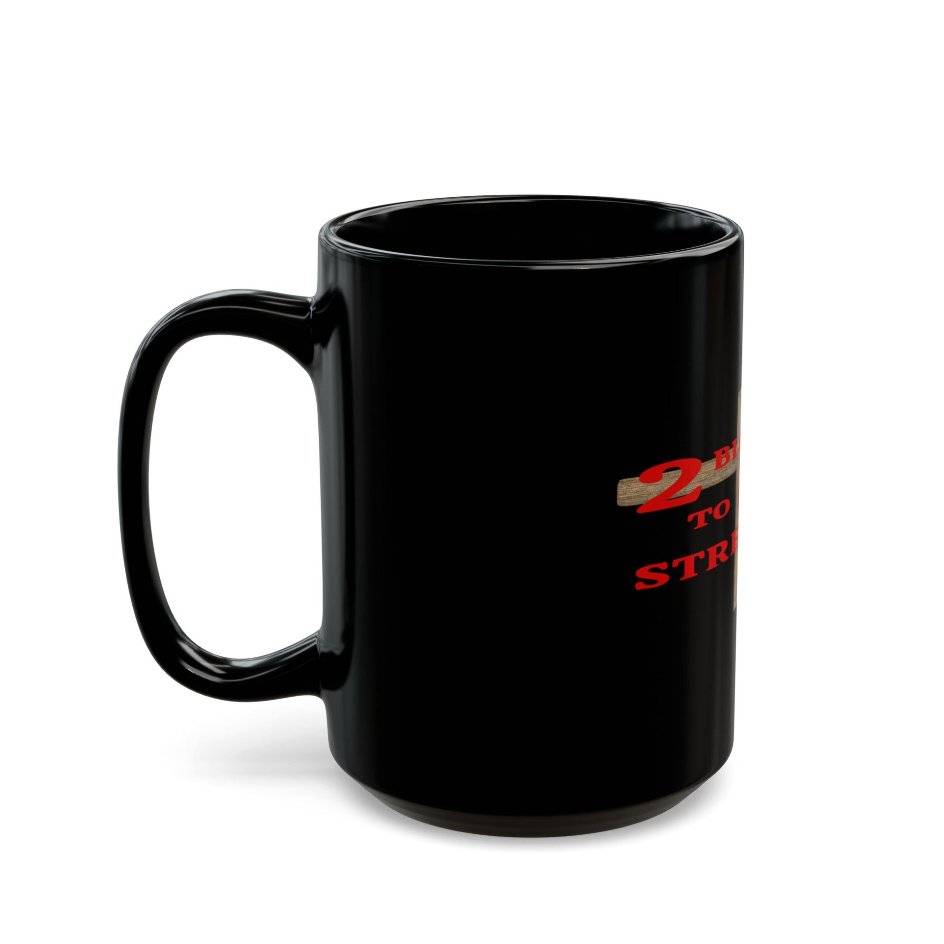 Blessed Bee Black Coffee Mug – Rustic Cross Design (11oz & 15oz)
