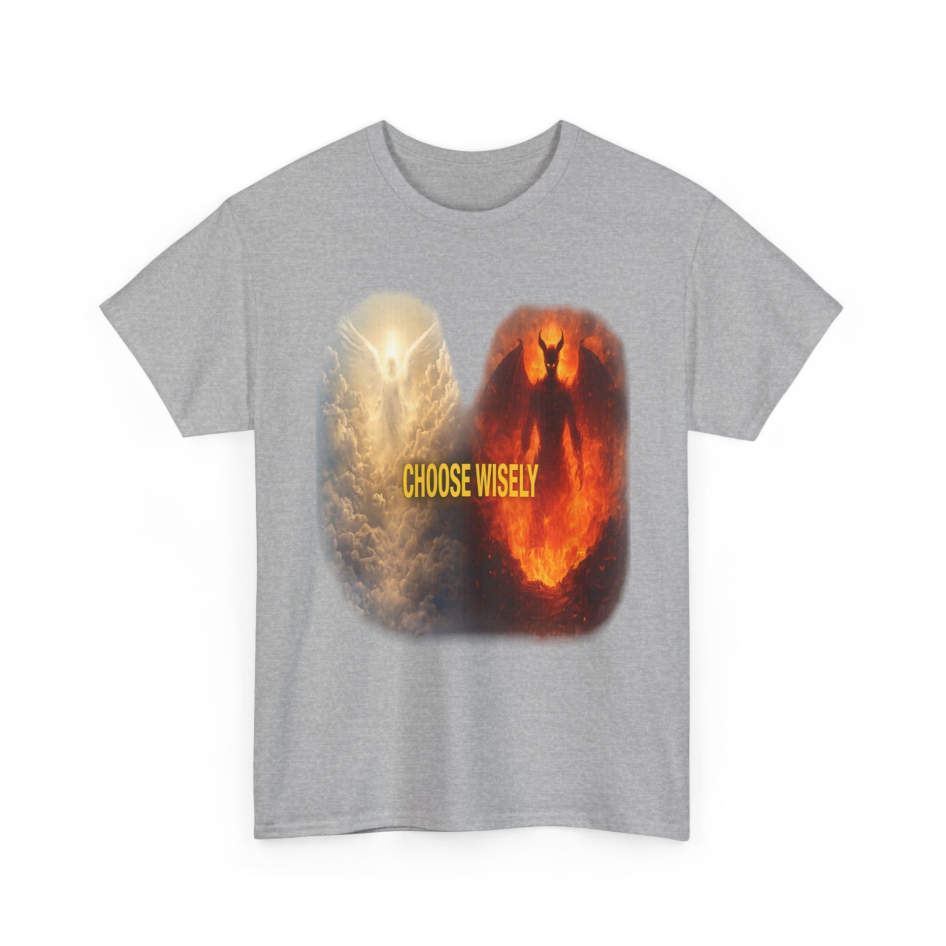 Choose Wisely Tee — Angel vs Demon Graphic T-Shirt