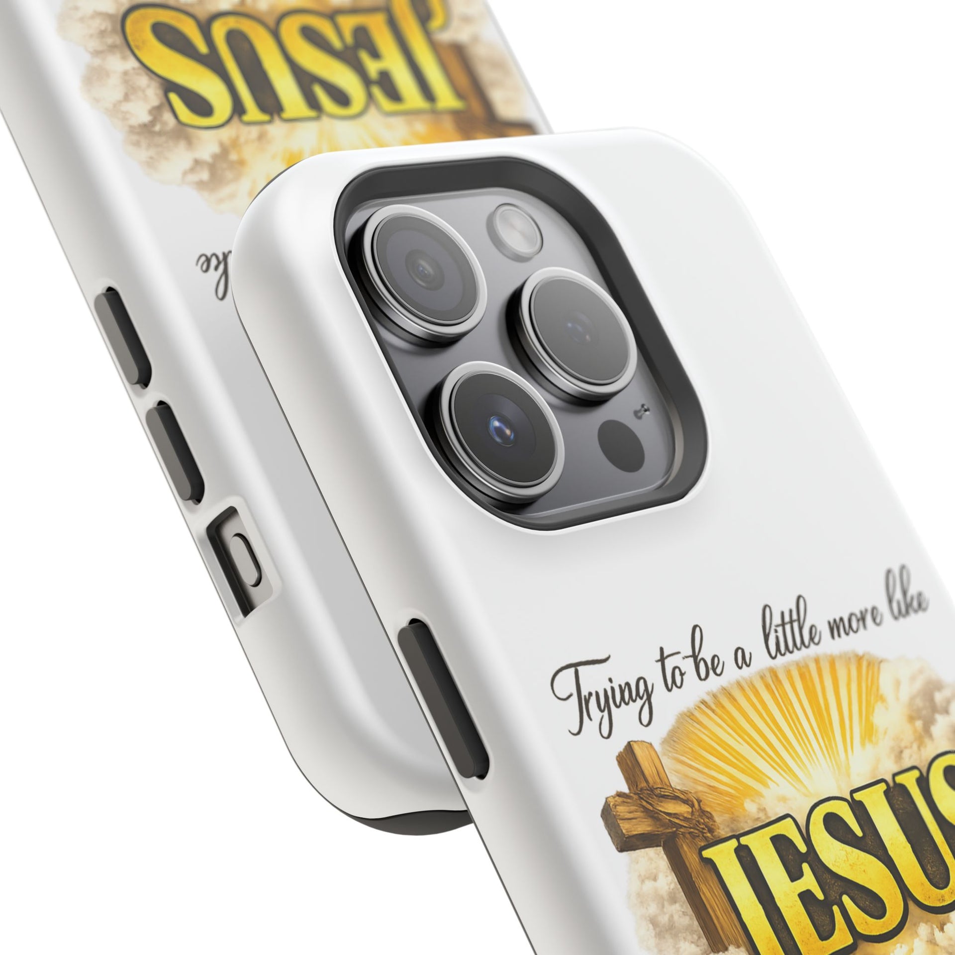 Christian Quote Magnetic Phone Case — "Trying to be a Little More Jesus and a Little Less Like Me"