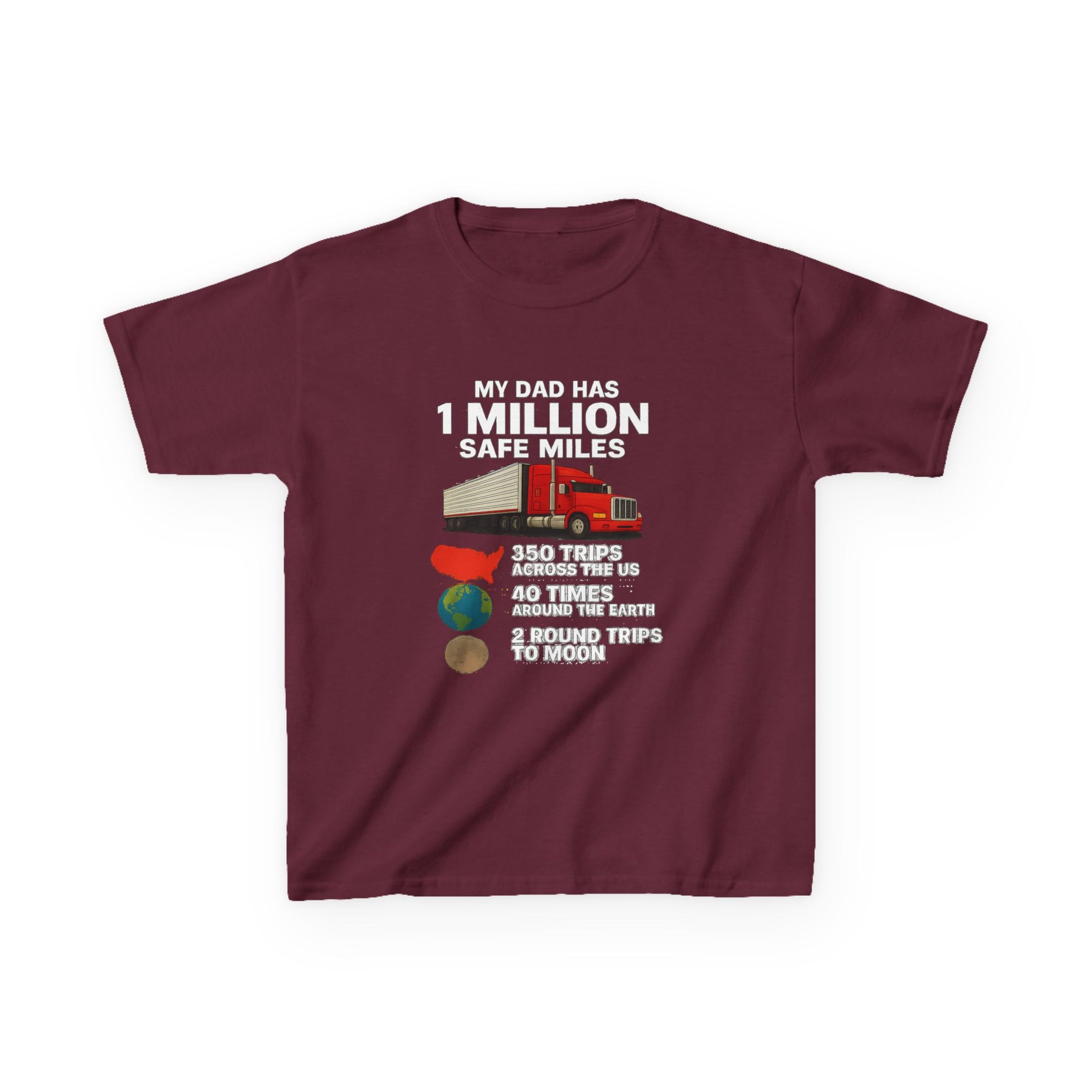Kids Trucker Tee — 'My Dad Has A Million Safe Miles Graphic Shirt