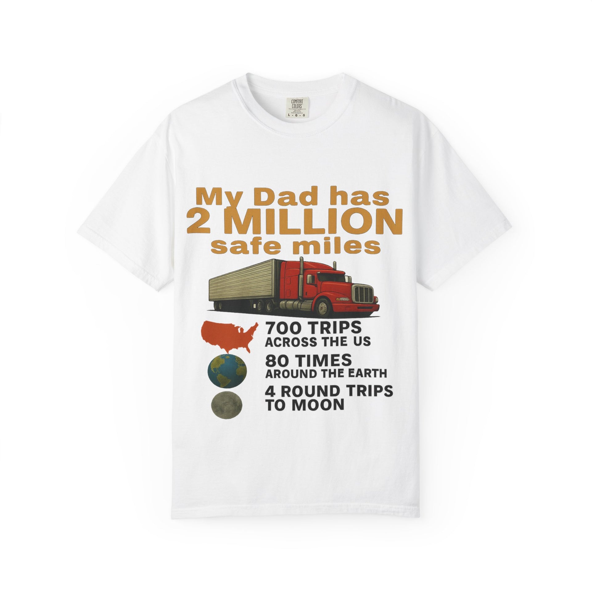 My Dad Has 2 Million Safe Miles T-Shirt — Truck Driver Appreciation Gift
