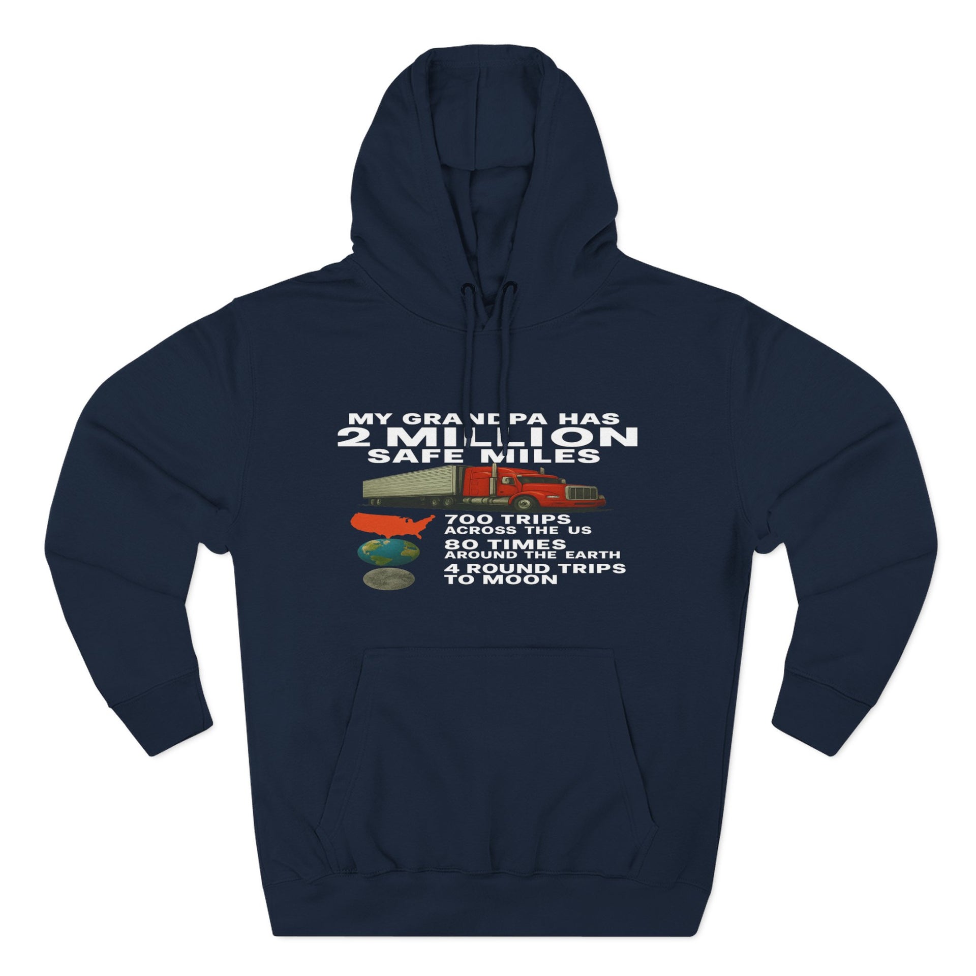 Grampa 2 Million Safe Miles Three-Panel Fleece Hoodie