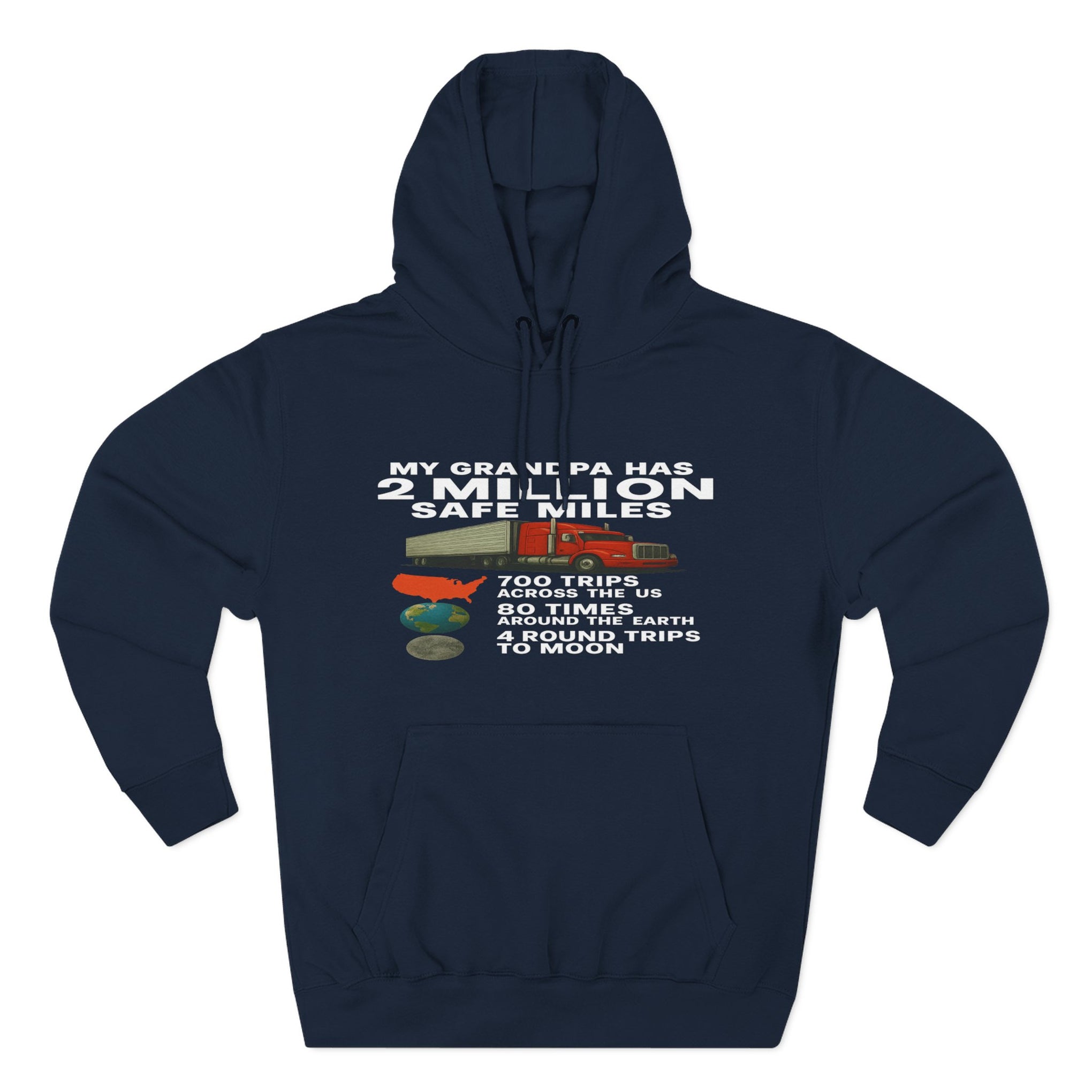 Grampa 2 Million Safe Miles Three-Panel Fleece Hoodie