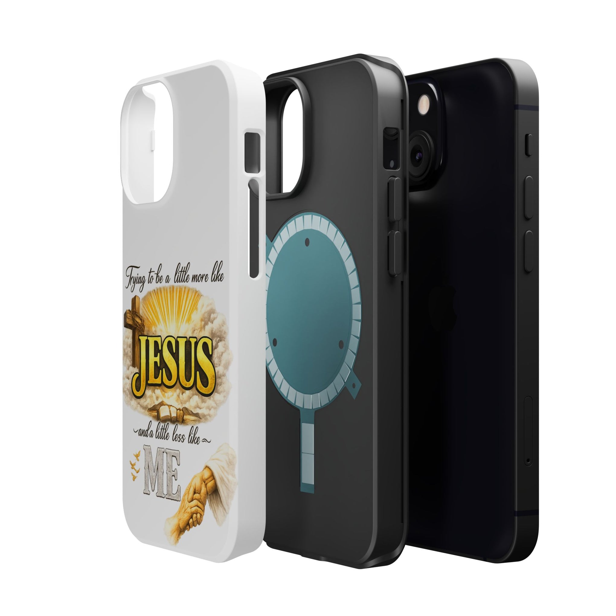 Christian Quote Magnetic Phone Case — "Trying to be a Little More Jesus and a Little Less Like Me"