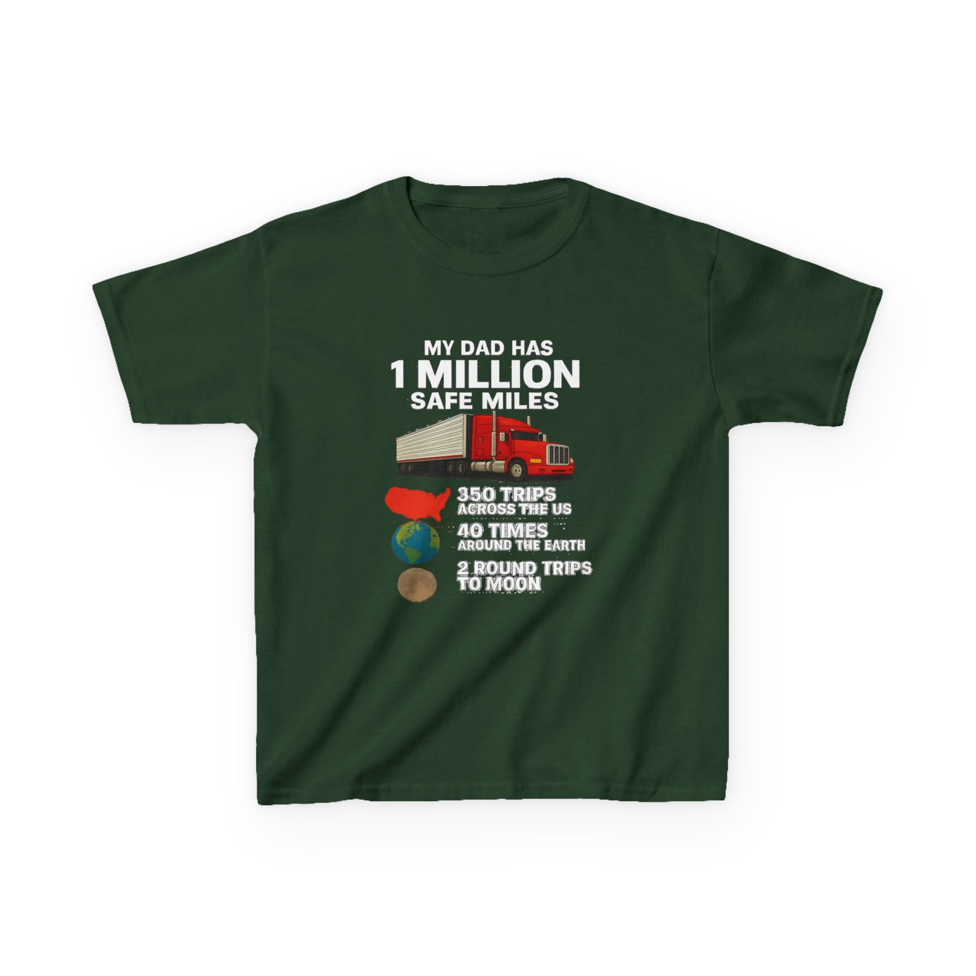 Kids Trucker Tee — 'My Dad Has A Million Safe Miles Graphic Shirt