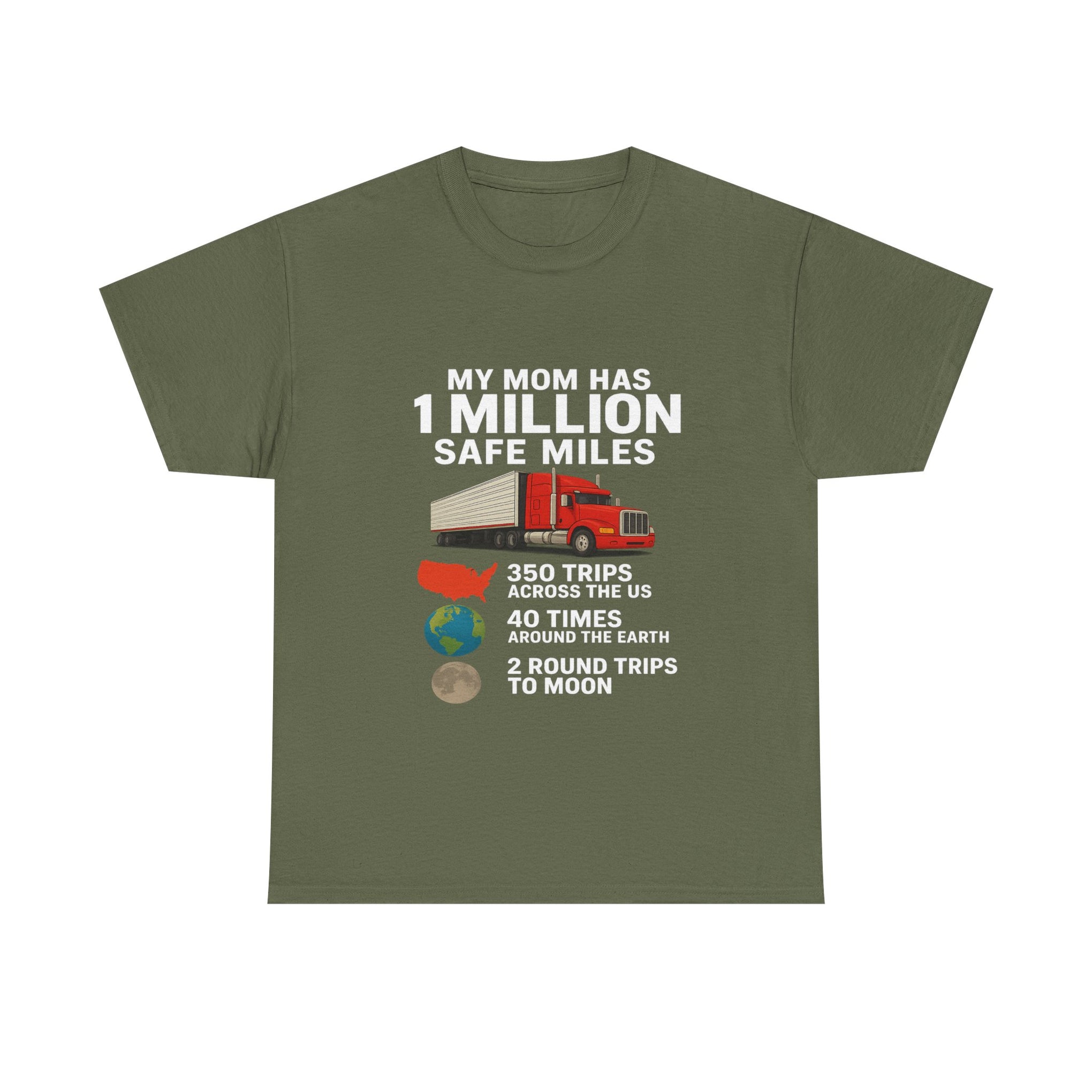 My Mom has 1 million safe miles Unisex Heavy Cotton Tee