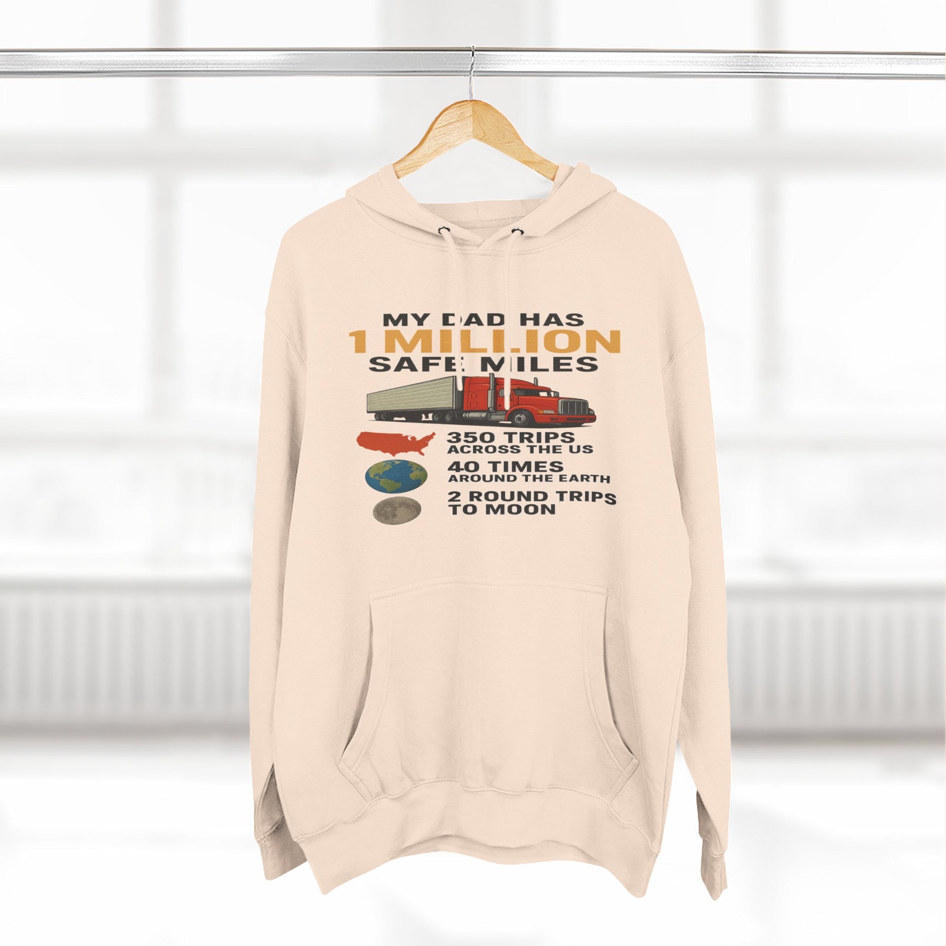 My Dad Has 1 Million Safe Miles Three-Panel Fleece Hoodie