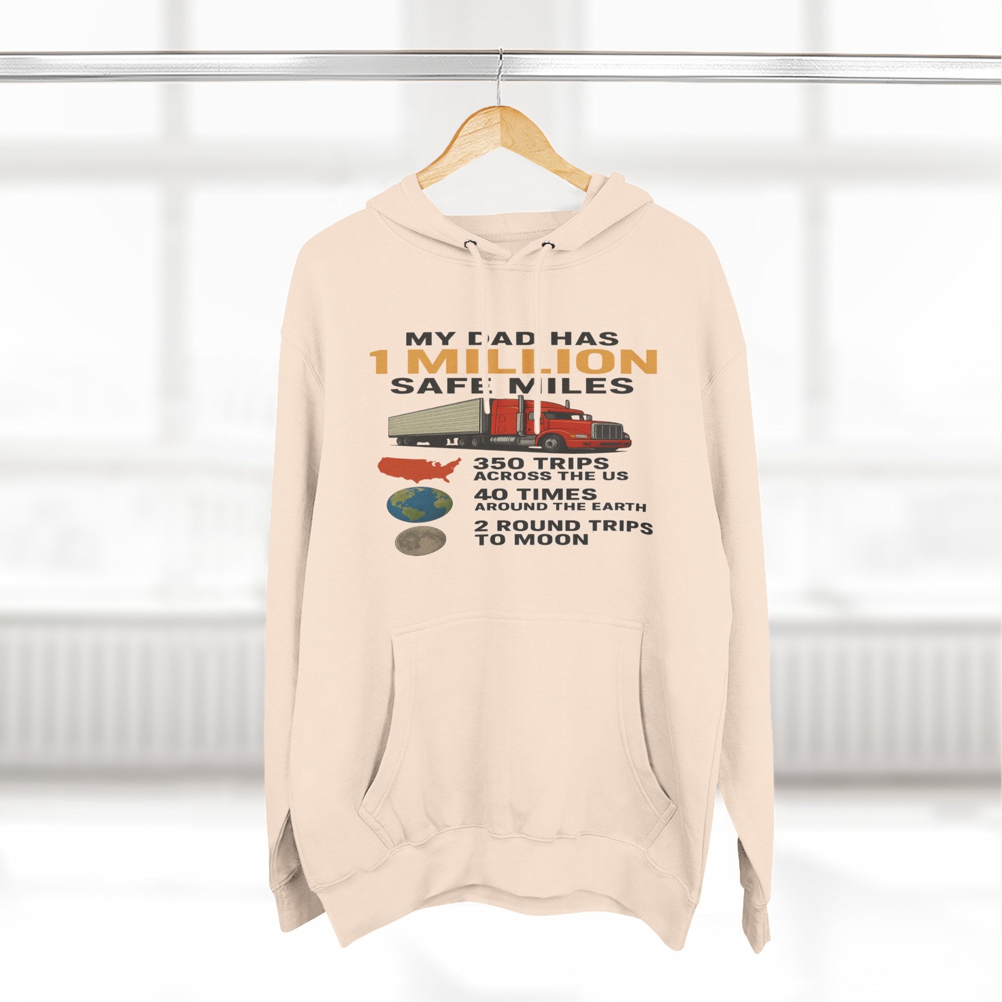 My Dad Has 1 Million Safe Miles Three-Panel Fleece Hoodie