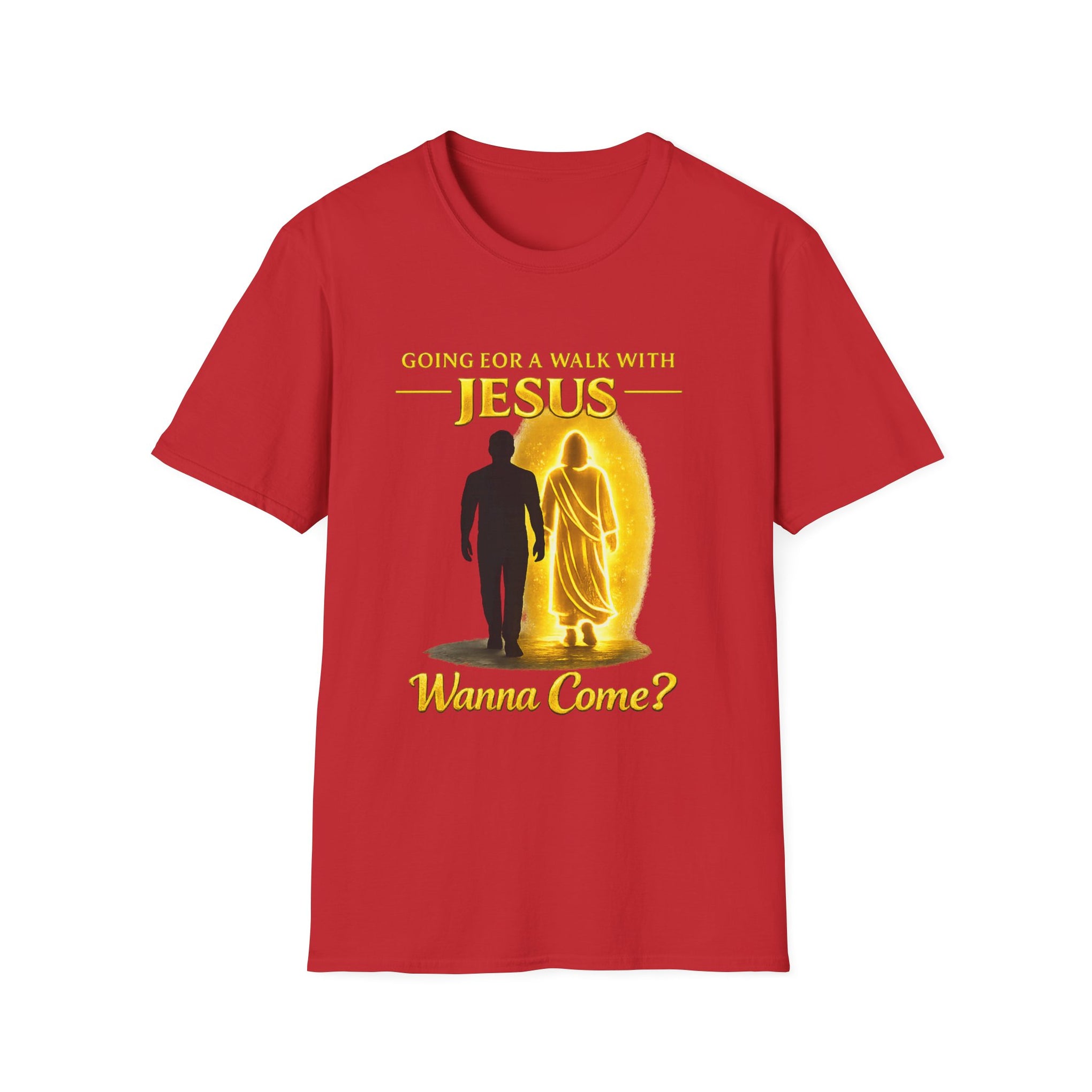 Going for a walk with Jesus T-Shirt – "Wanna Come?" Christian Faith Graphic Tee