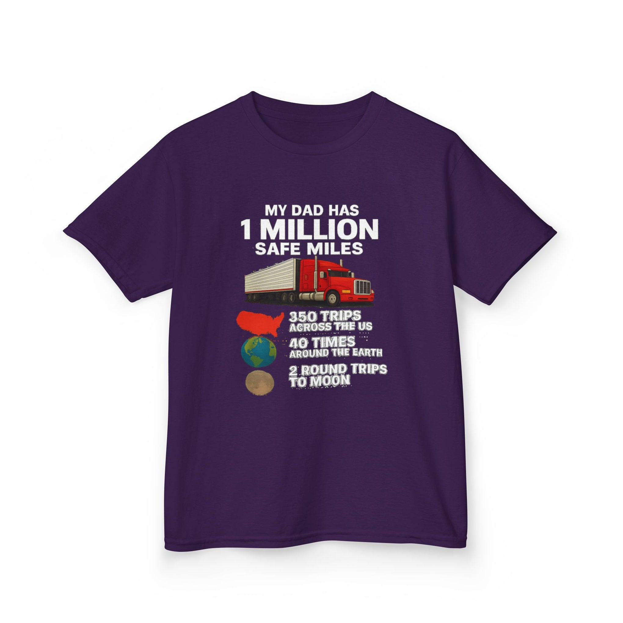 Kids Trucker Tee — 'My Dad Has A Million Safe Miles Graphic Shirt