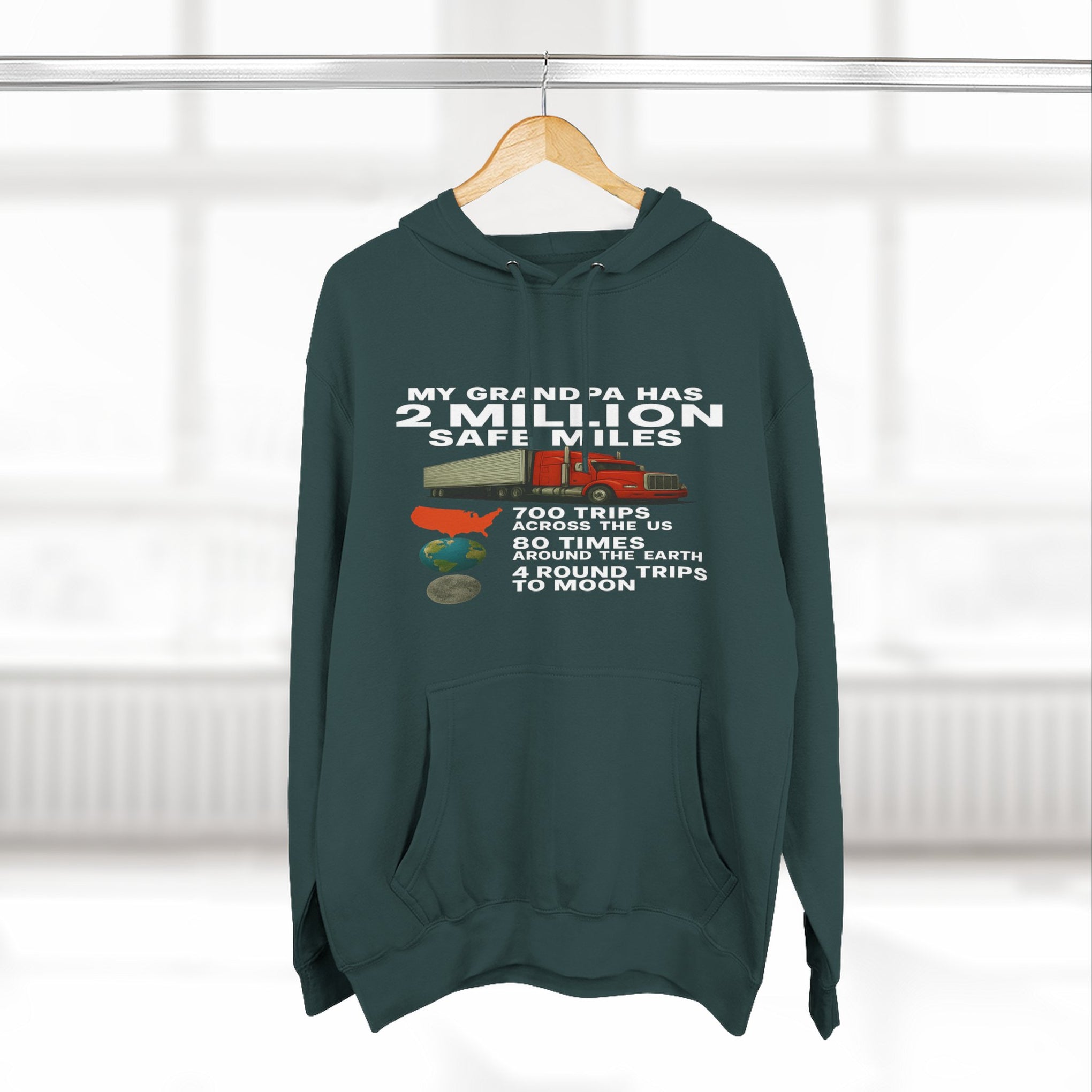 Grampa 2 Million Safe Miles Three-Panel Fleece Hoodie